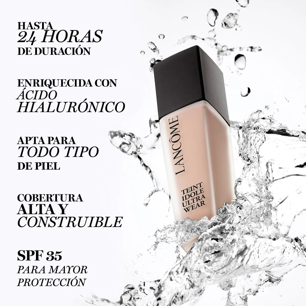 Lancôme Teint Idole Ultra Wear, feuchtigkeitsspendende Full Coverage-Foundation mit natürlich mattem Finish, bis zu 24 Stunden Halt, geeignet für alle Hauttypen