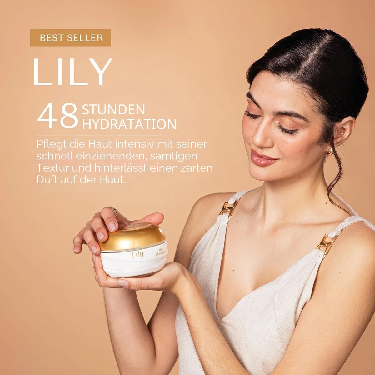 O Boticário Lily Geschenkset, Parfüm und Hautpflege mit 3 Produkten, Feuchtigkeitscreme für den Körper, 250 g, parfümiertes Körperöl 150 ml und Eau de Parfum EDP 75 ml