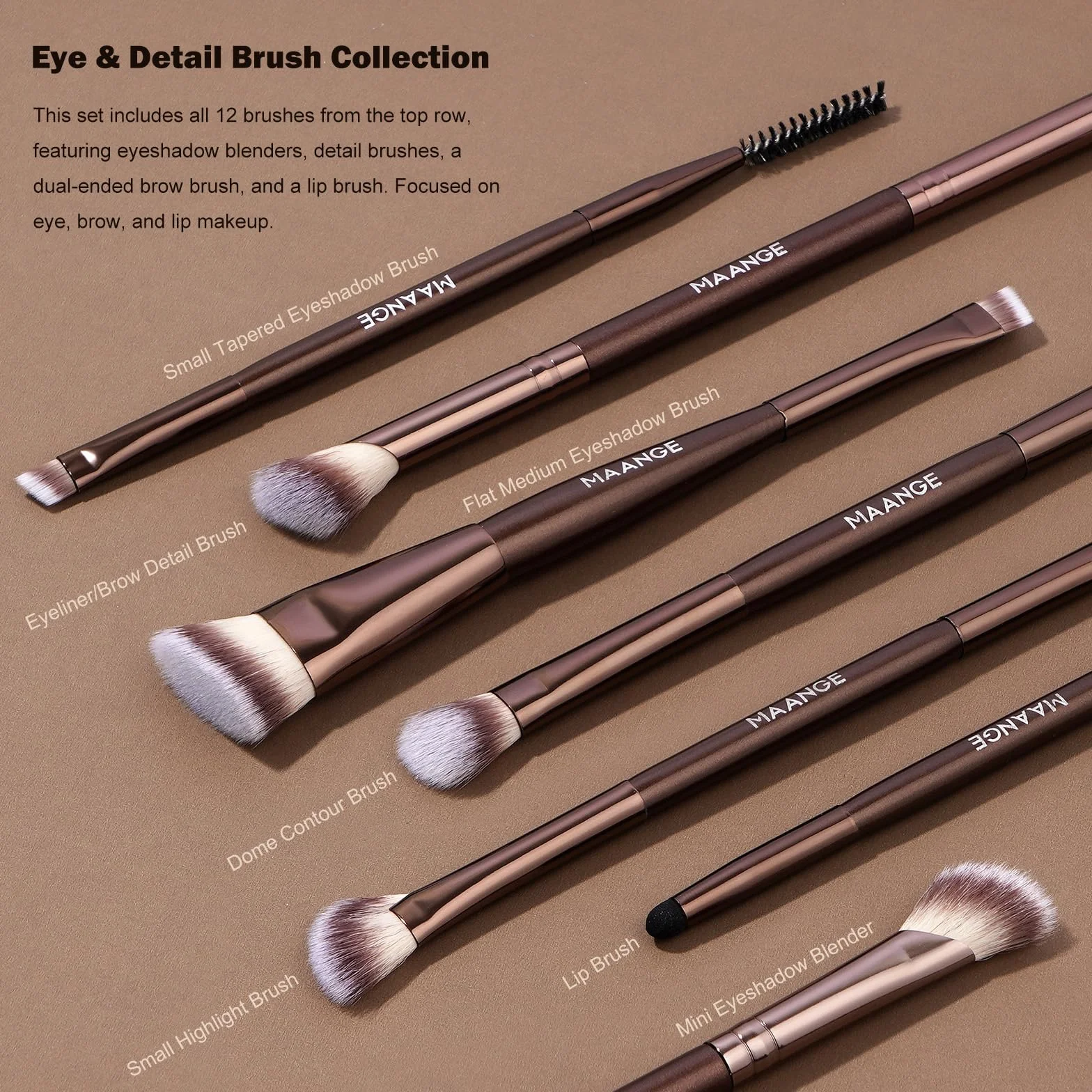 MAANGE Pinselset Make Up Pinsel Set, 21 Schminkpinsel mit Geschenkbox, 40-in-21 Duo-End Make up Pinsel Für Foundation Puder Lidschatten Concealer Blush, Kaffee Gold