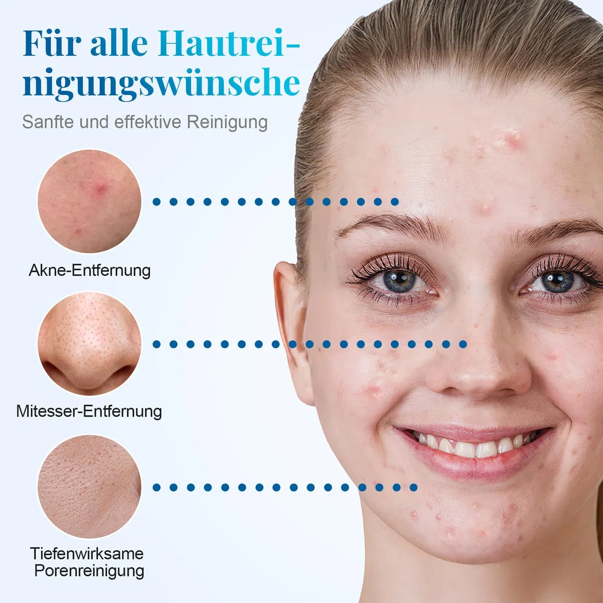 Elektrische Gesichtsreinigungsbürste, 2 in 1 Gesichtsbürste Mit 4 Bürstenköpfen, EMS Gesichtsmassagegerät mit Heizung Wasserdichte Gesichtsreinigung Tiefenreinigung für alle Hauttypen