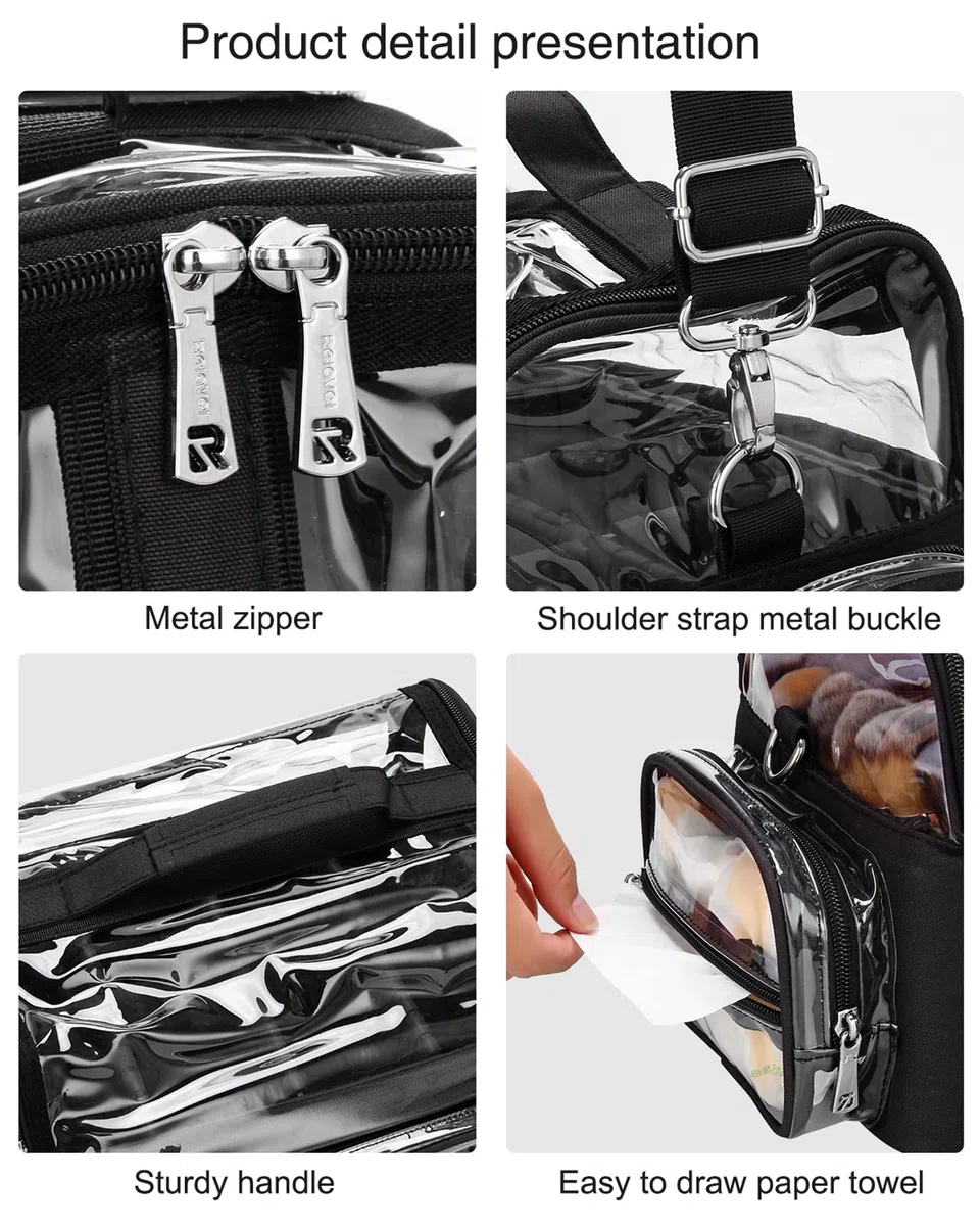 Relavel Makeup Pinseltasche – Professioneller, Extra Großer Pinselhalter für Makeup-Künstler, Reisekoffer mit Verstellbarem Riemen und Trennwänden