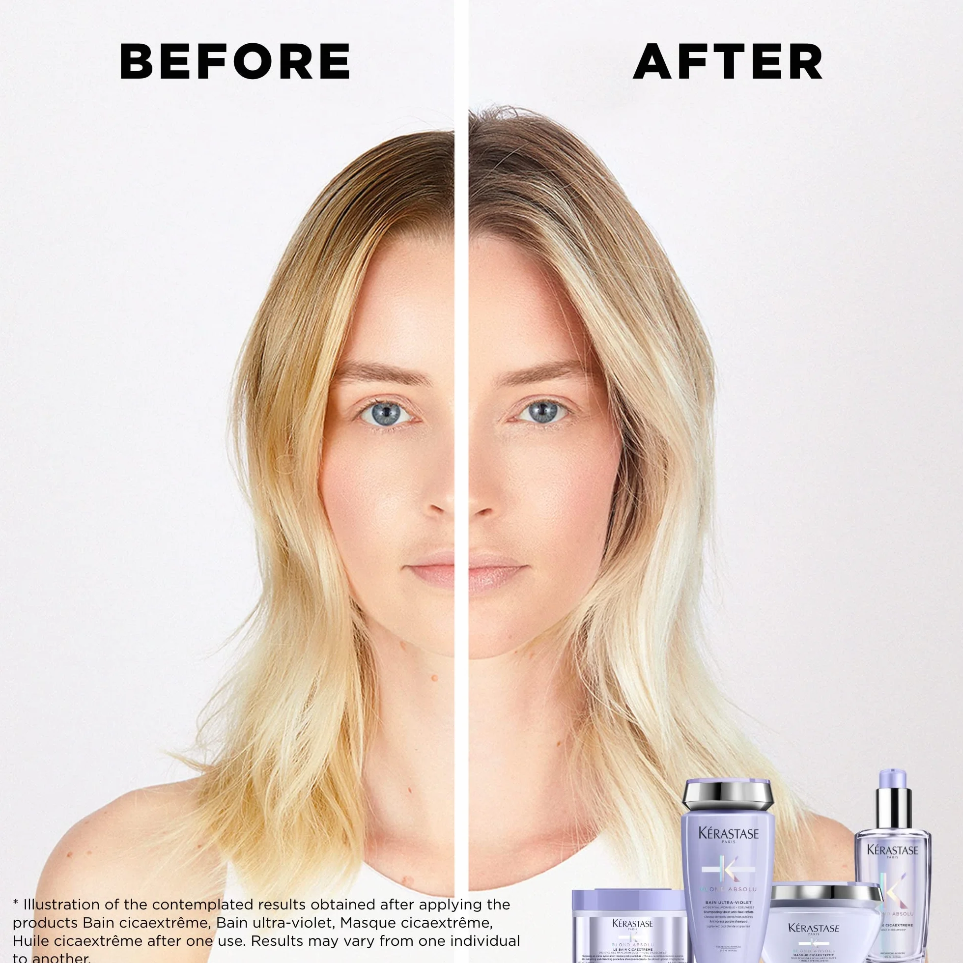 Kérastase | Haarspülung für trockenes und blondiertes Haar, Gegen Haarbruch und Spliss, Mit Hyaluronsäure, Cicaflash Conditioner, Blond Absolu, 250 ml