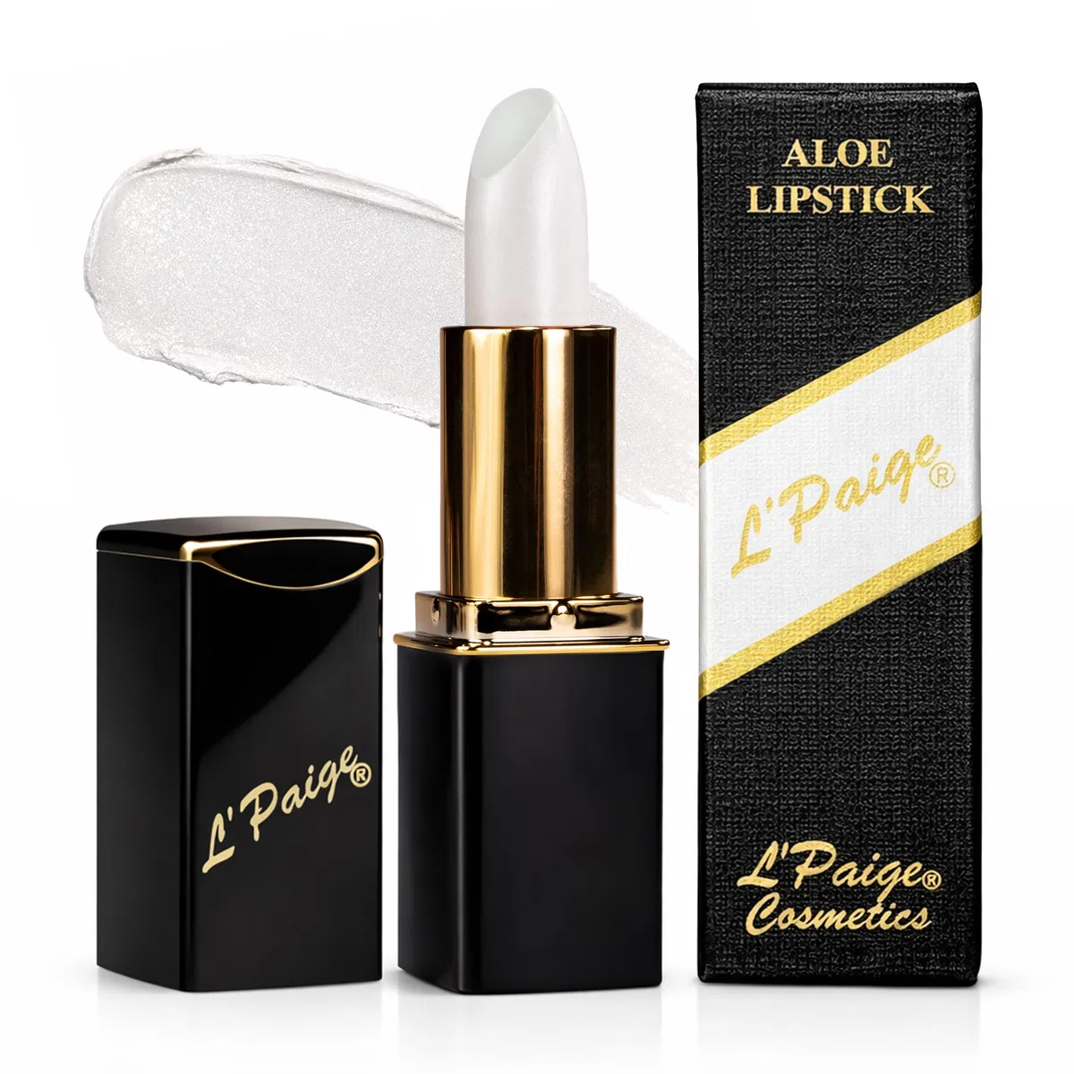 L'Paige L34 White Pearl Designer Lipstick Aloe Vera All Natural, langanhaltende Feuchtigkeitscreme