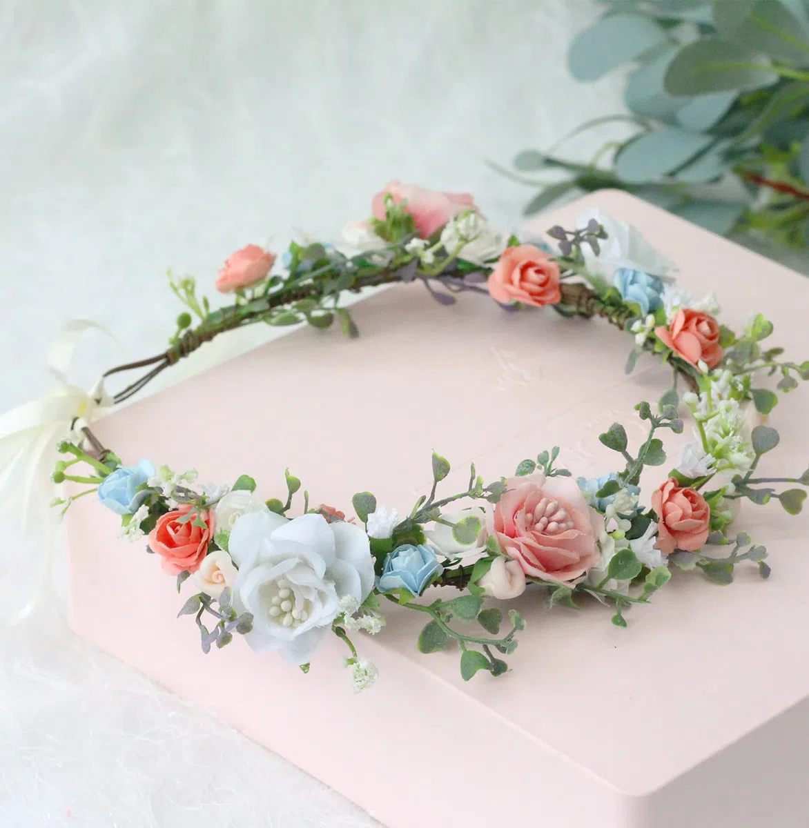 Braut Blume Stirnband Frauen Blume Krone Haar Kranz Floral Kopfschmuck Halo Boho Party Abschlussball Hochzeit Fotos