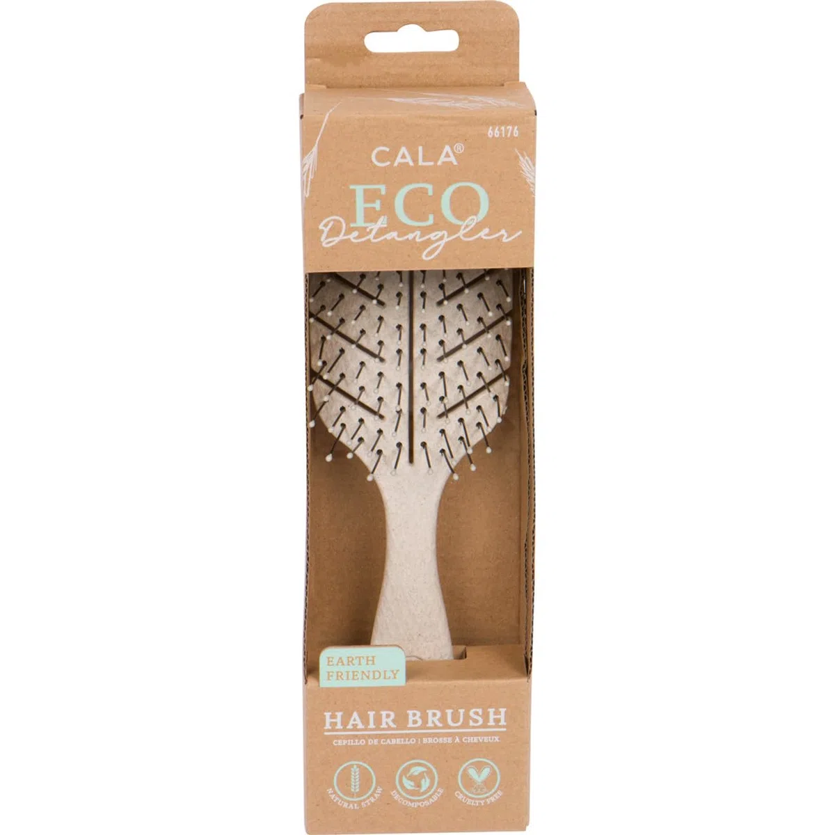 CALA Umweltfreundliche Haarbürste zum Entwirren von Haaren in Blattform, aus Strohharz (Earth) | & Double Curve Scalp Massager Reduces Breakage & Frizz for All Hair Types, Women and Men