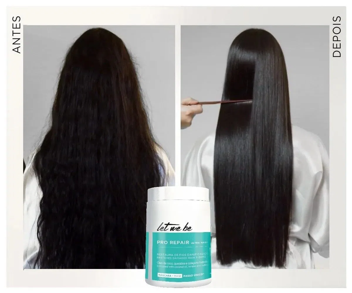 Let Me Be Haarmaske & Haar Btox Formaldehydfrei, BTX Pro Repair | Organische und professionelle Anti-Frizz Volumenreduzierung in 1 Schritt mit Keratin, Kollagen und Kokosöl - 1Kg