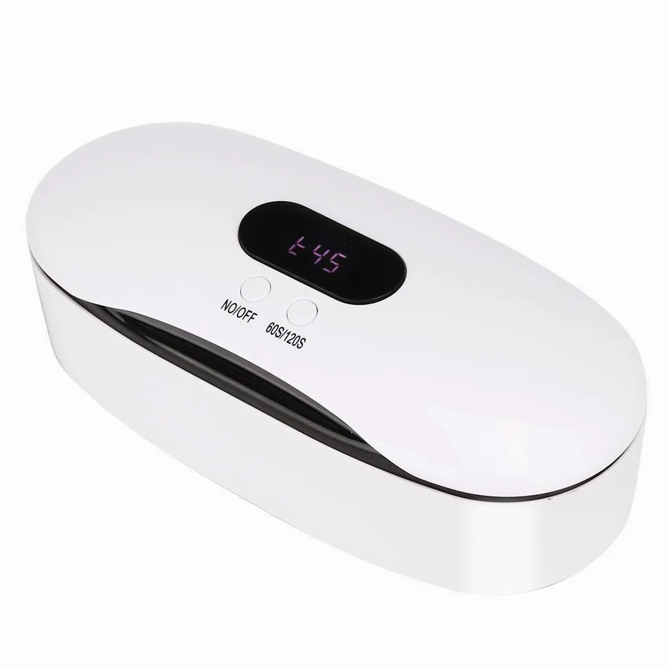 UV-Desinfektionsbox, Protable Multifunktions-UV-Lichtsterilisator, elektrische Desinfektionsreinigungsmaschine für Rasierer, Nagelscheren, Make-up-Werkzeuge, Nail Art-Geräte(Weiß)