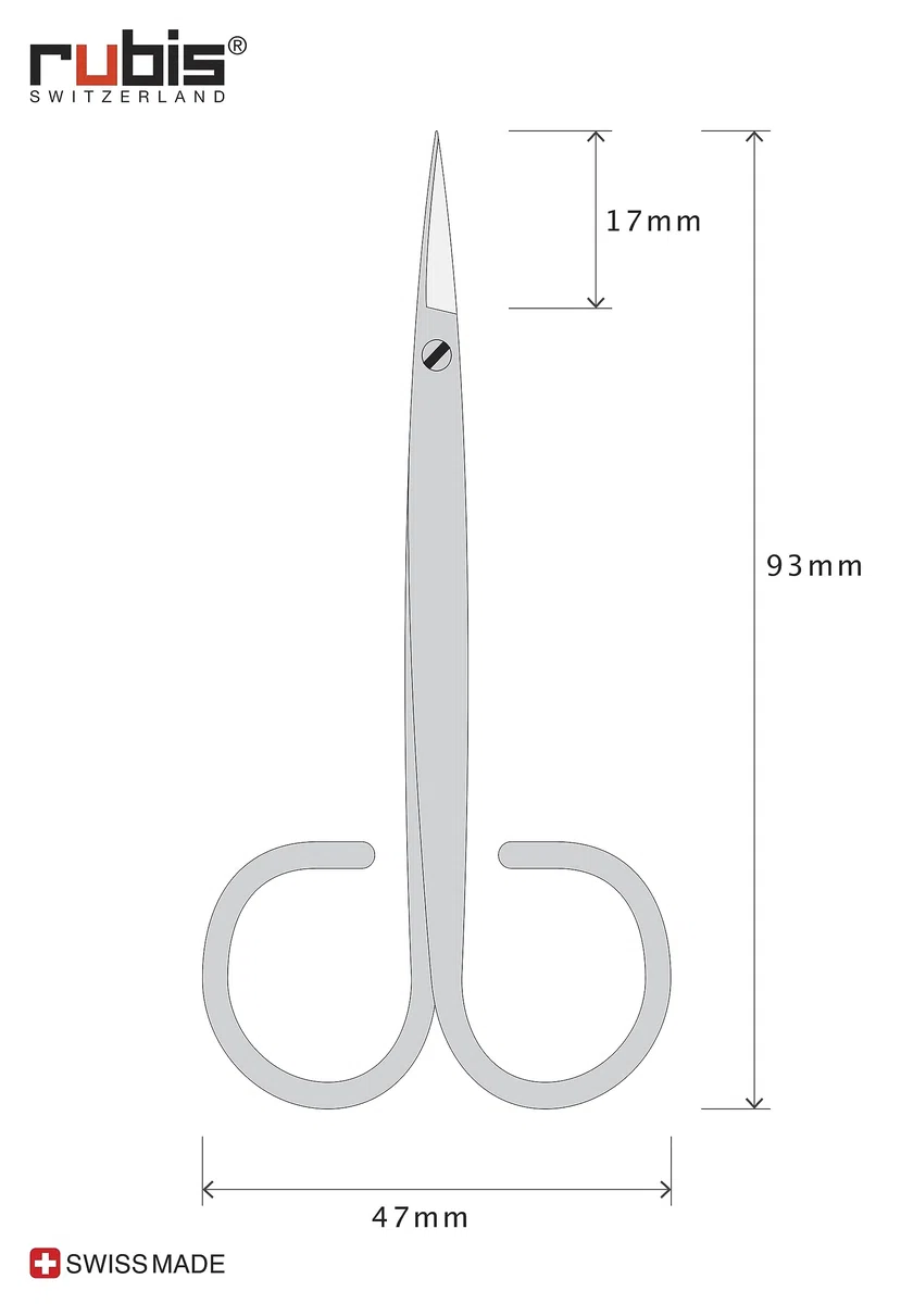 Rubis Classic Nagelschere gebogen - Hochwertige spitze Profi Nagelschere für Fingernagel und Nagelhaut, fein