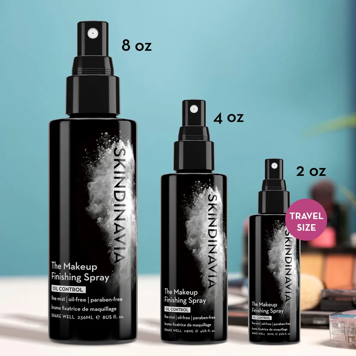 Skindinavia The Makeup Oil Control Finishing Spray, 8 Fluid Ounce by Skindinavia | 226.8 g, ganztägiges Tragen, langanhaltend bis zu 16+ Stunden, hitzebeständig & wasserdicht, feiner Nebel
