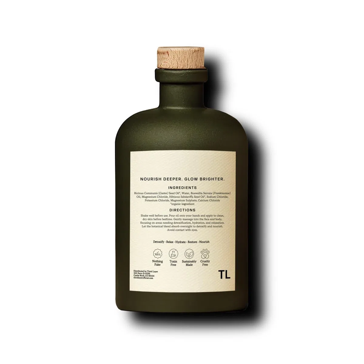 Rizinusöl Körperöl - 100% Bio, kaltgepresst, hexanfrei mit Magnesium & Weihrauch für die Haut Hydratation & Abend-Selbstpflege, Nachtöl (414.0 ml)