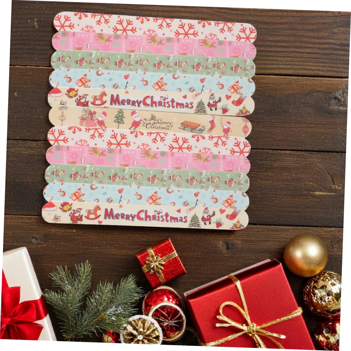 24stücke Teiliges Nagelfeilen Eva-material mit Weihnachtsmotiven Polierwerkzeug für Maniküre und Pediküre zum Feilen und Glätten der Nägel Zufälliger Stil