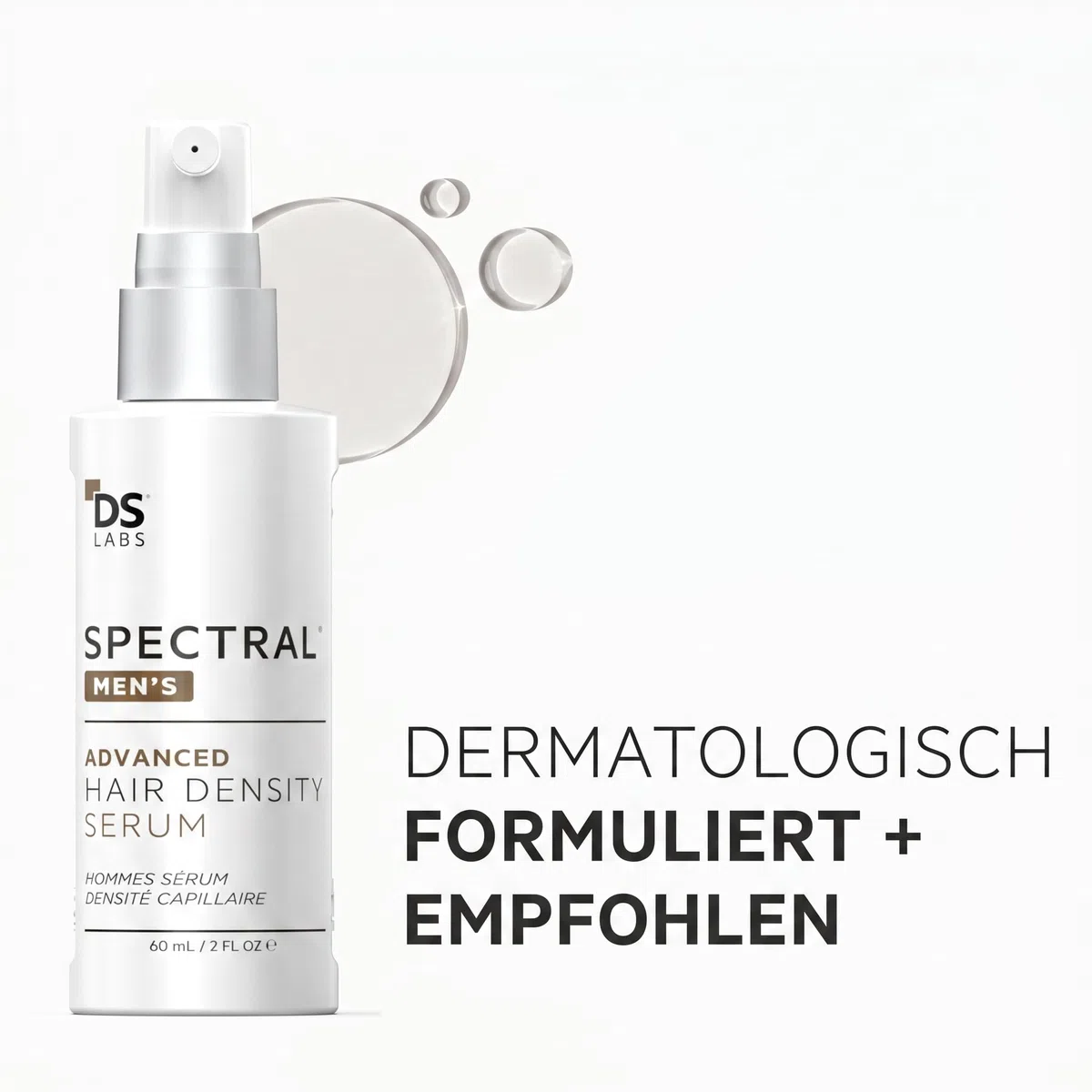 Spectral Men's Haar-Dichte-Serum (ehemals Spectral.DNC-N) – Leichtes Leave-In für sichtbar volleres, dichteres Haar, schnell einziehend, nicht fettig, für alle Haartypen, 60 ml (3er-Pack) | Powered by Nanoxidil®, Coffein & Azelainsäure in einem leichten,