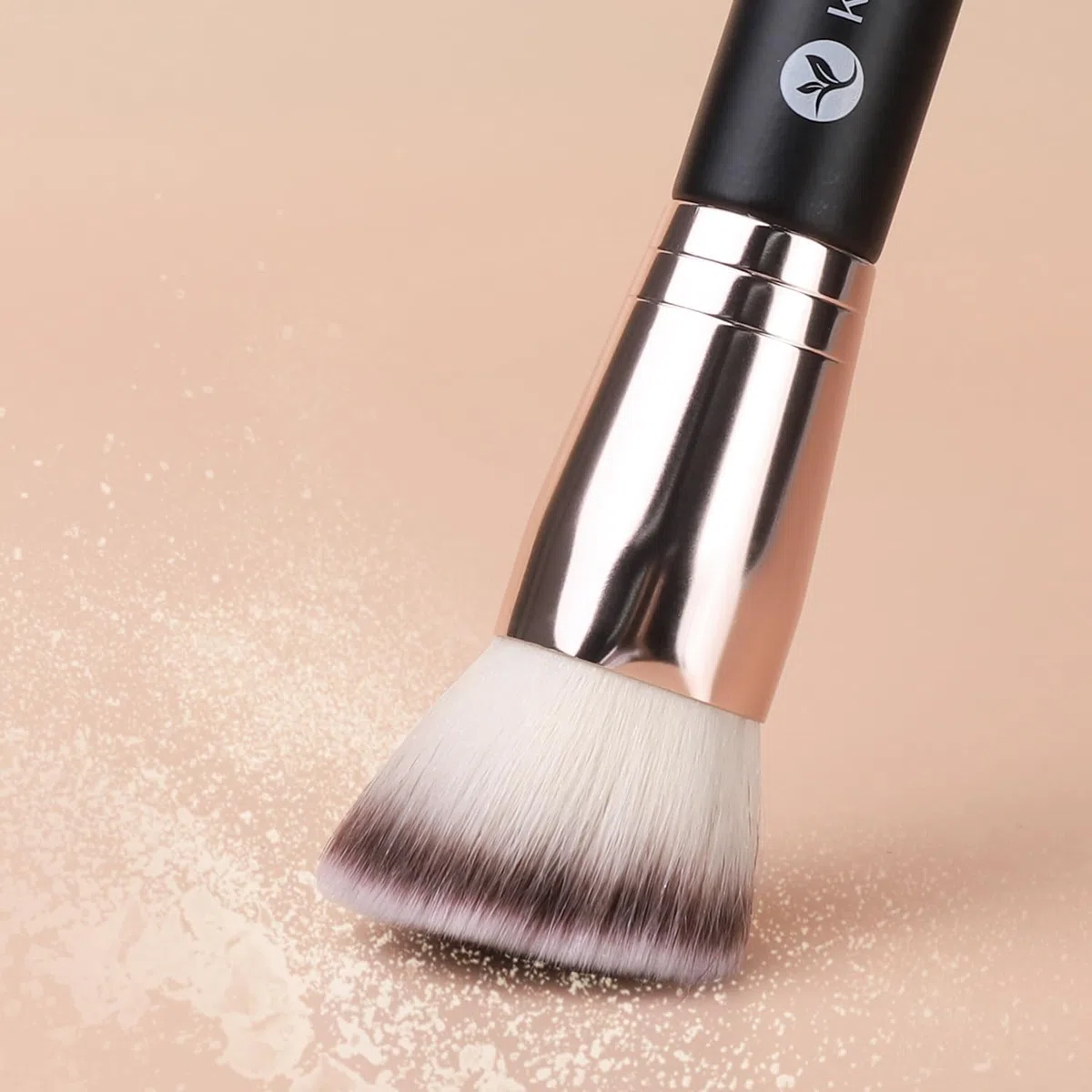KINGMAS 2 Stücke Foundation Make-up Pinsel, Premium Kabuki Pinsel, Doppelendiger Konturpinsel zum Verblenden von flüssigem Puder, Concealer, Creme, Rouge, Make-up-Pinsel