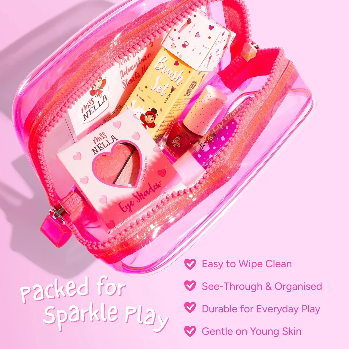 Miss Nella TASCHE DER WUNDER Das perfekte Geschenkset für Kosmetiktaschen für Mädchen, die sich wie eine Mama verkleiden wollen
