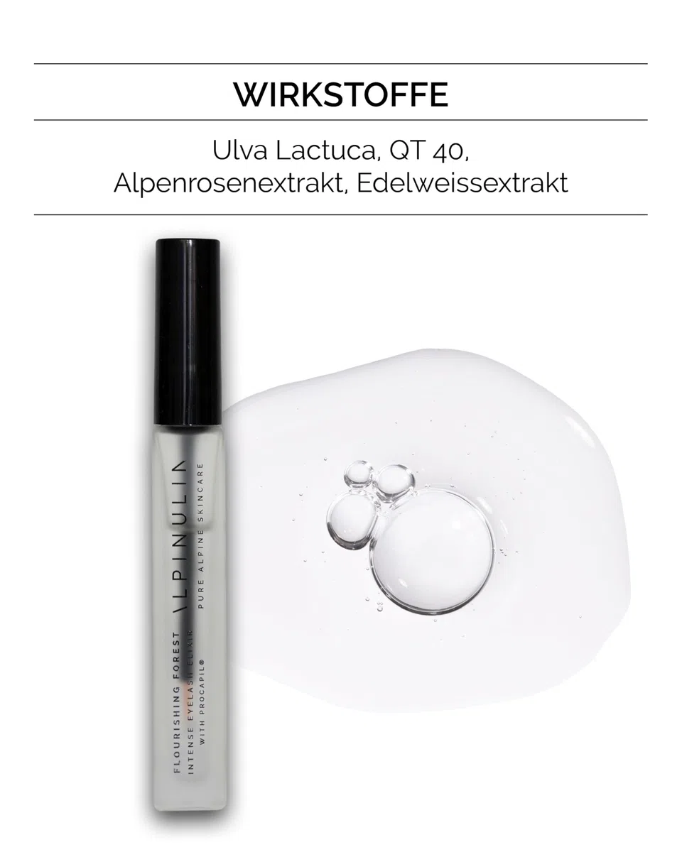 ALPINULIN FLOURISHING FOREST Wimpernserum ohne Hormone 8ml - Lash Serum für gesunde, dichte Wimpern und Augenbrauen ganz ohne hormonelle Nebenwirkungen