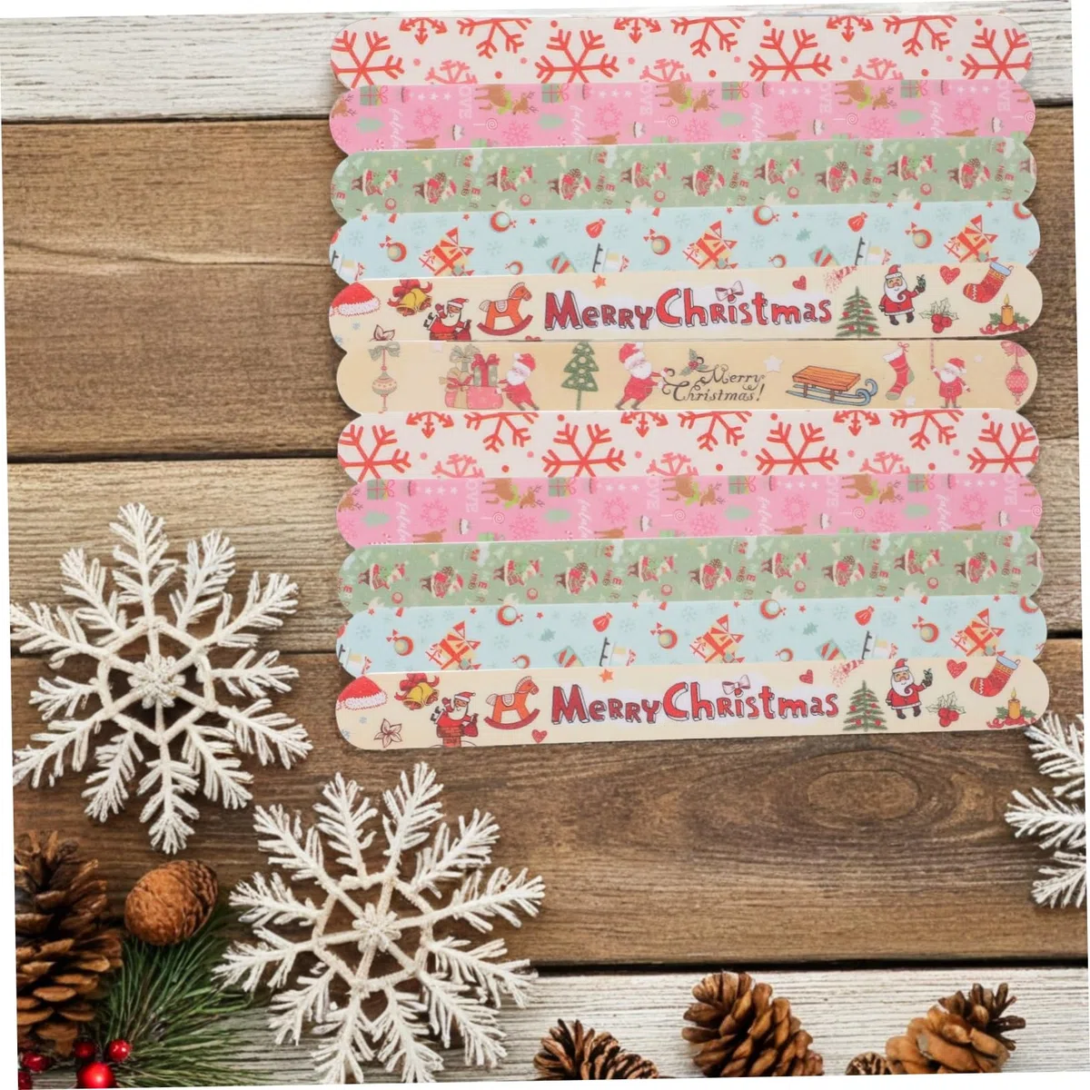 24stücke Teiliges Nagelfeilen Eva-material mit Weihnachtsmotiven Polierwerkzeug für Maniküre und Pediküre zum Feilen und Glätten der Nägel Zufälliger Stil
