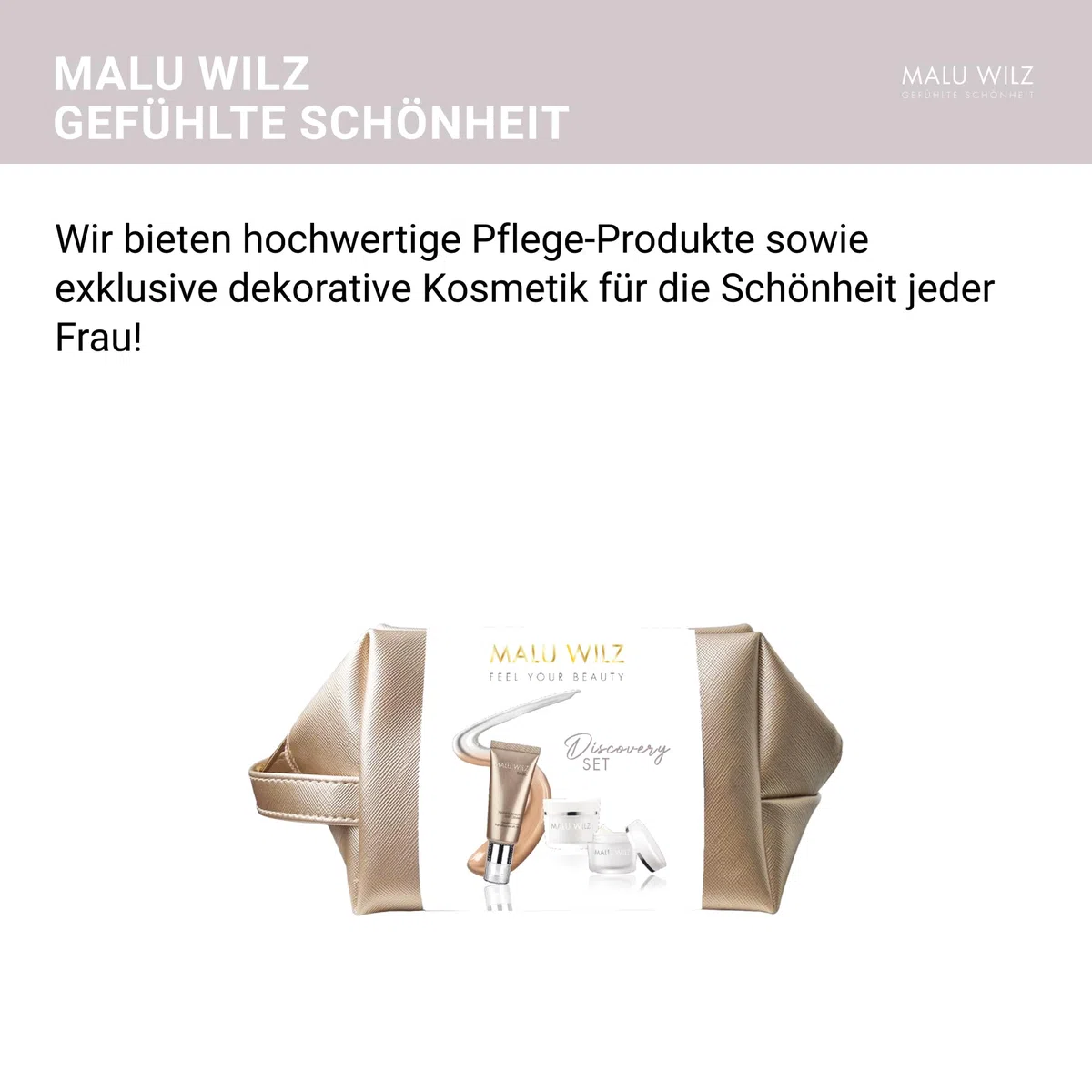 Malu Wilz Discovery Pflegeset - Beauty Set mit Q10 Energizer, Eye Control Cream und Natural Beauty Day Cream, Hochwirksame Gesichtspflege mit Anti Aging Effekt