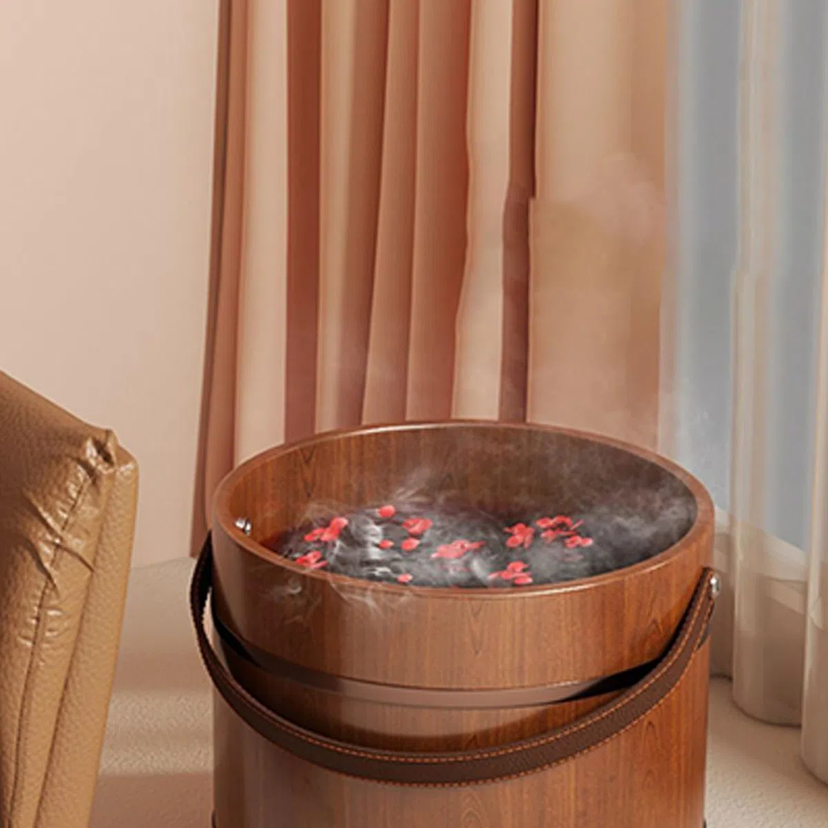 Holz Fuß Spa Wanne Natürliche Entspannende Fußbadewanne | Holzwanne für Fußbäder Für Frauen, Männer, Senioren, Vater, Mutter, Papa, Mama