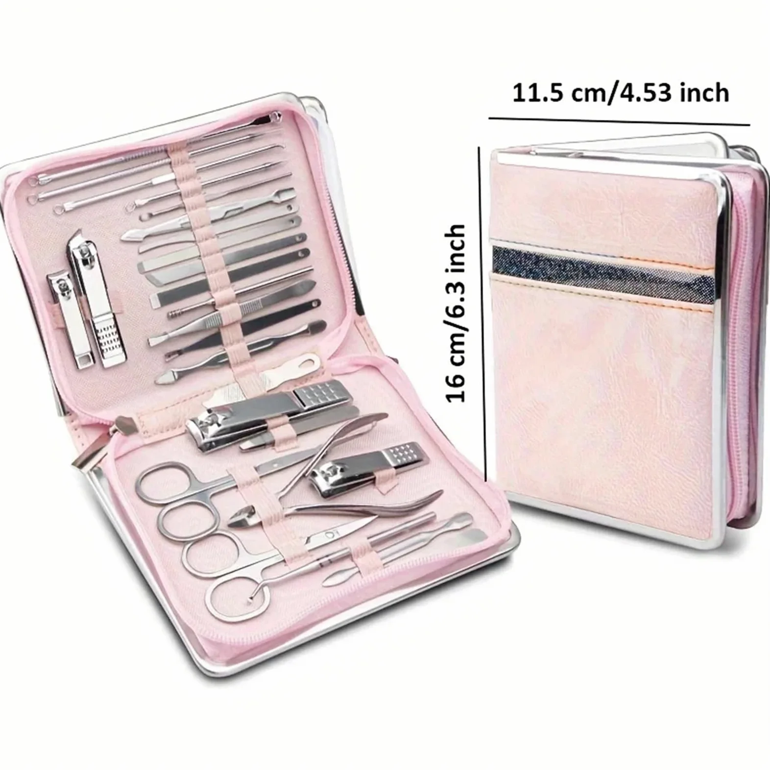 Maniküre Set 26-teiliges Nagelknipser-Set aus Edelstahl for den Haushalt, Nagelschneider, Anzug mit Box, Trimmer, Pflege, Maniküre, Pediküre, Nagelwerkzeuge Nagelschere Set(Schwarz)