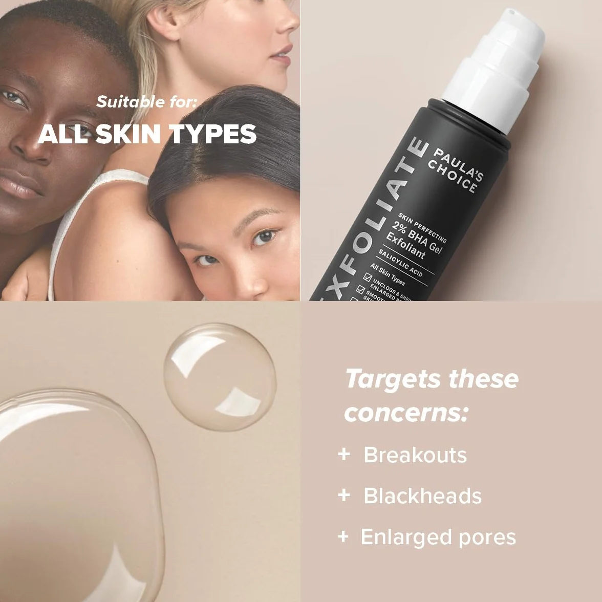 Paula's Choice SKIN PERFECTING 2% BHA Gel Peeling - Leave-on Gesicht Exfoliator mit Salicylsäure - Reduziert die Mitesser, Bekämpft Unreine Haut, Pickel & Fältchen - Mischhaut - 100 ml