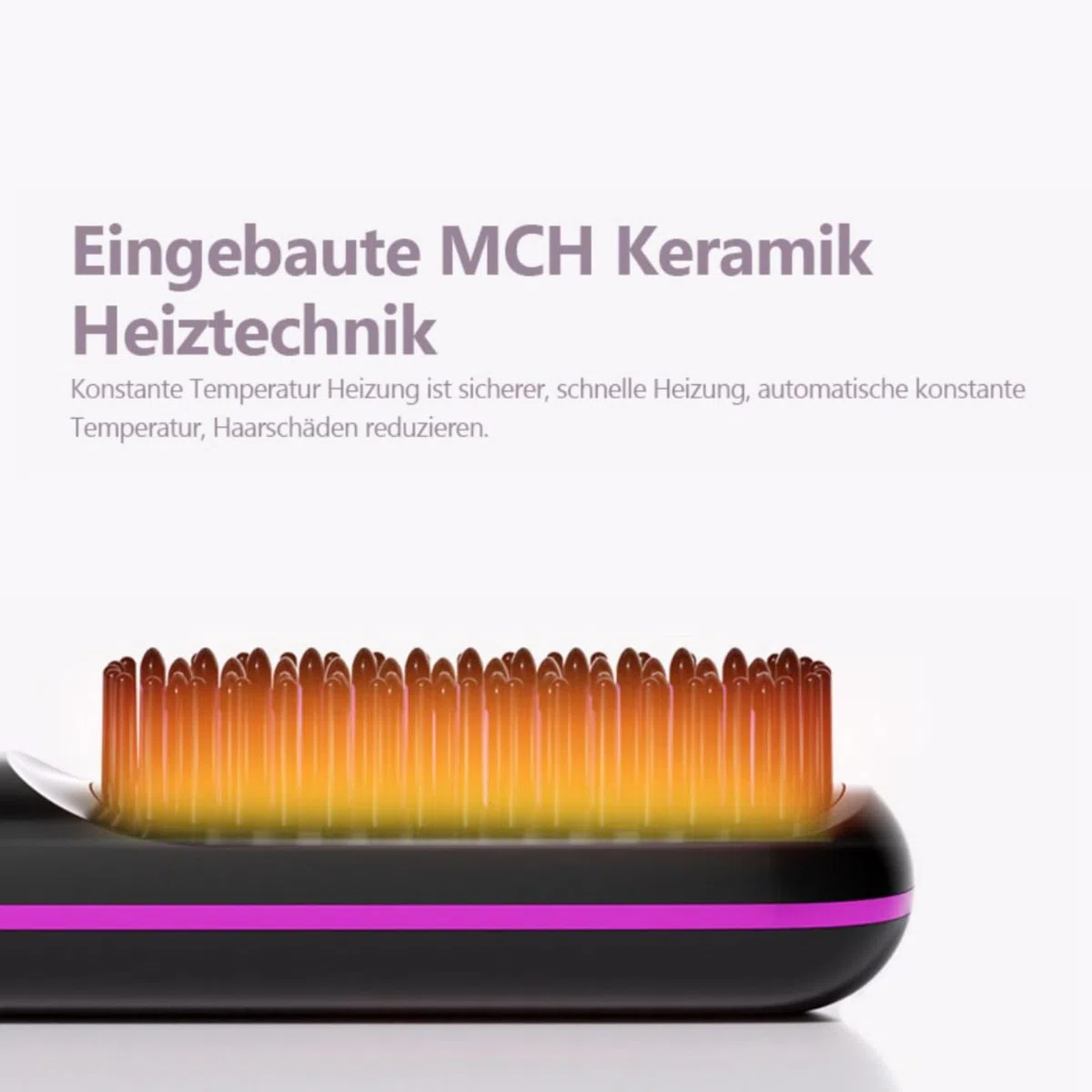 clinora Die ERSTE intelligente Syling-Bürste für kurzes Haar，Kabellose Glättbürste mit LED-Anzeige, 3 Temperaturstufen tragbare, wiederaufladbare Bürste Für Glätten und Locken