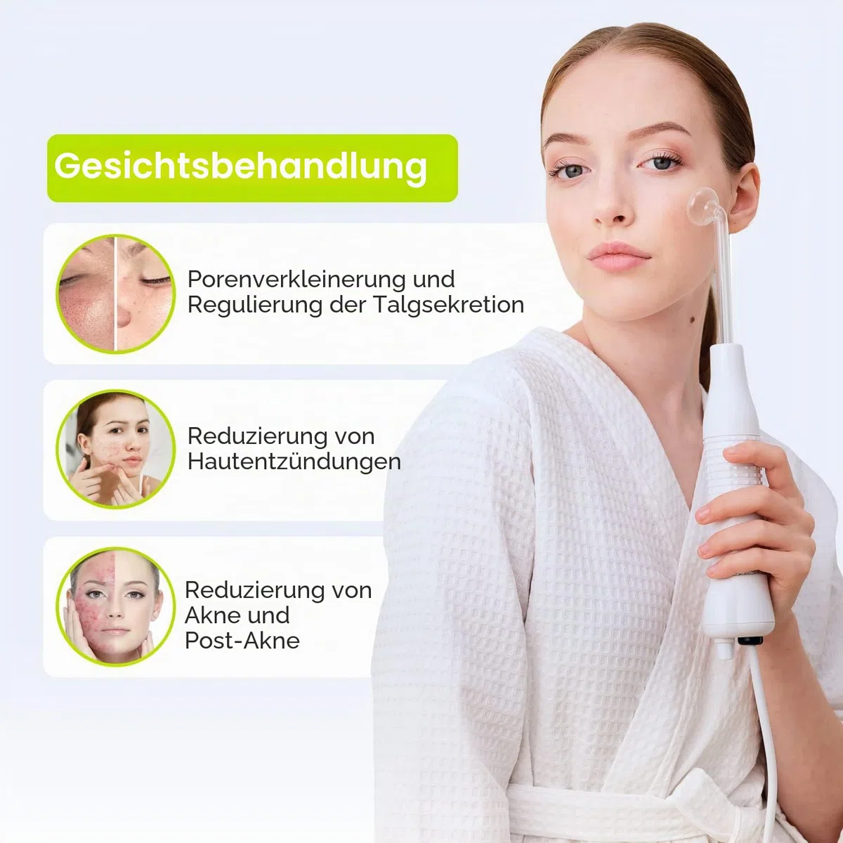 GESS SuperNova Darsonval Hochfrequenzgerät für Gesicht und Haare, Anti Aging Gesichtsmassagegerät, Akne Behandlung, Faltenreduzierung, Hautpflege Kosmetik Gerät