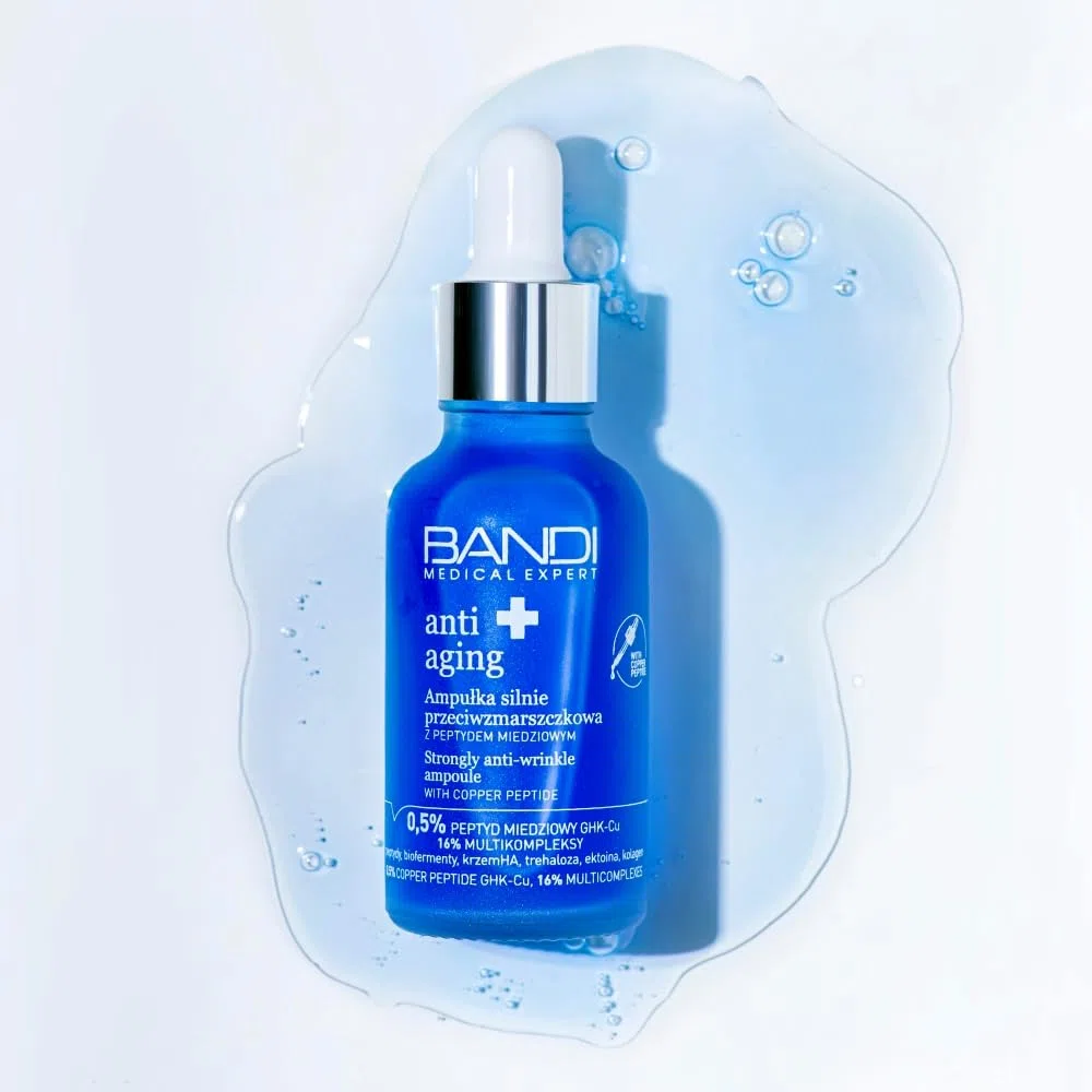 Bandi - Anti-Aging Ampulle mit Kupferpeptid für Faltenreduzierung, Hautverjüngung, straffende Pflege - Eiweiß, Trehalose für optimale Feuchtigkeit, Hautregeneration.