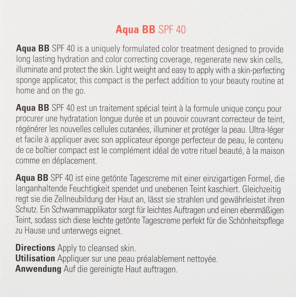 3LAB Aqua BB SPF 40 Gesichtscreme Dark 3, 28 ml