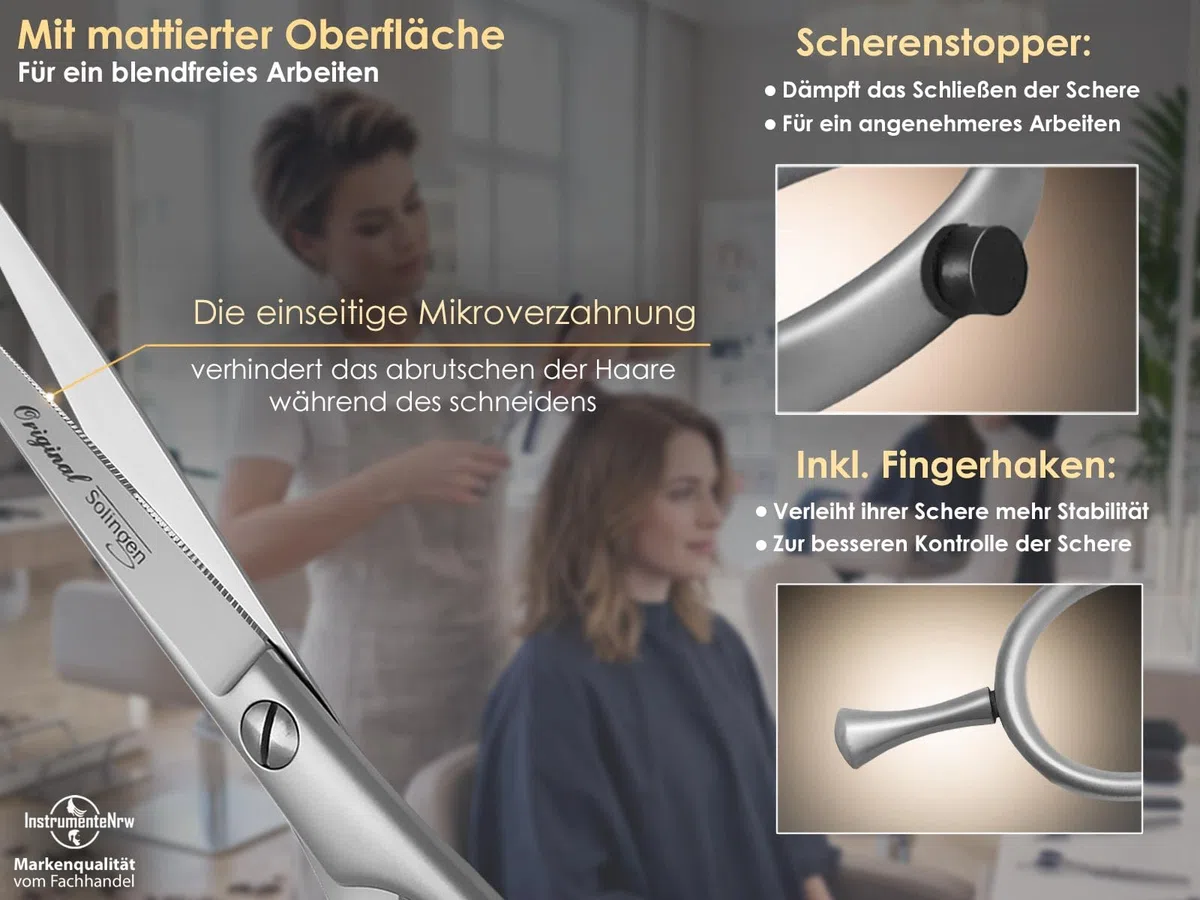 Haarschere aus Solingen Friseurschere mit Mikroverzahnung Made in Germany Edelstahl 15,24 cm