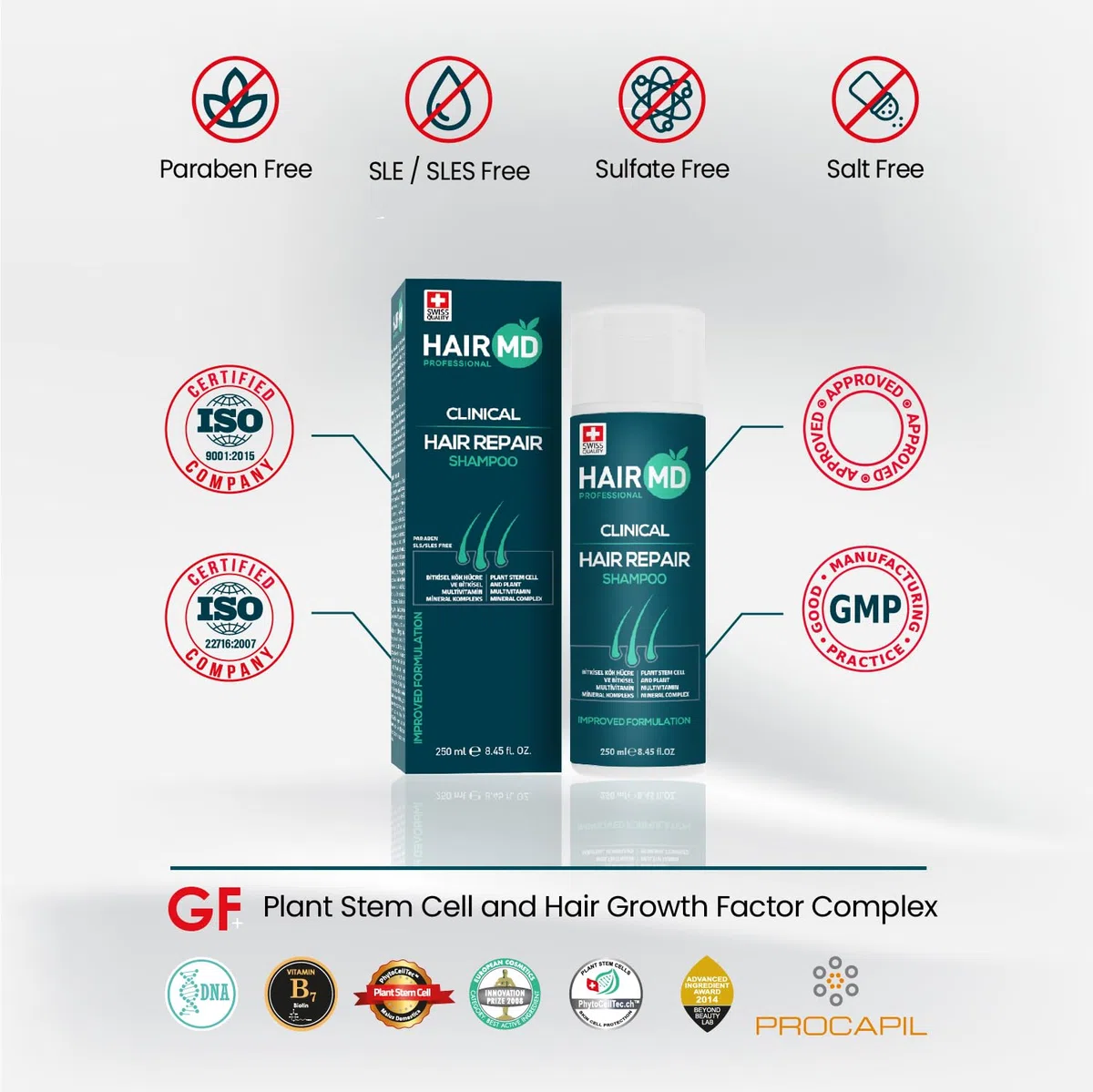 HairMD Klinisches Haarreparatur-Shampoo 250 ml