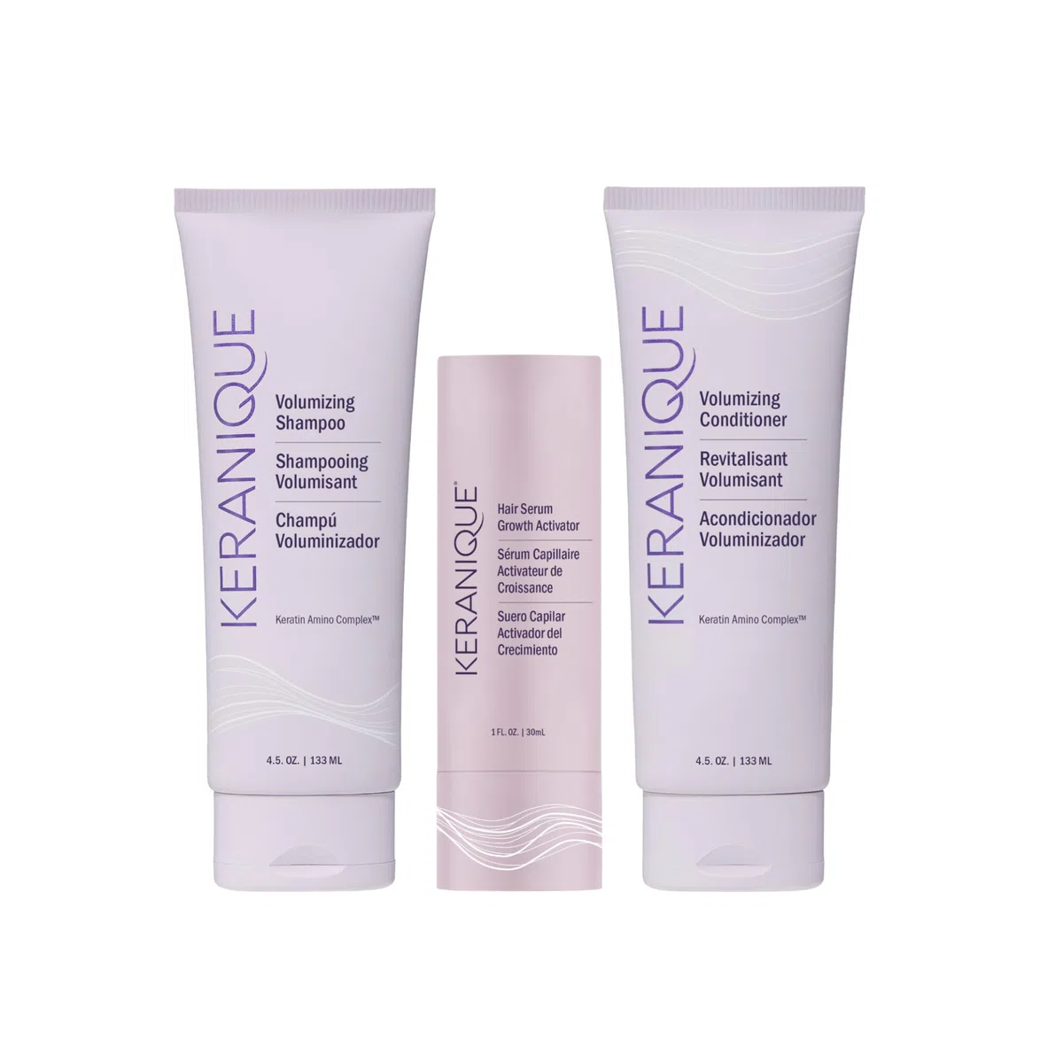 Keranique The Keranique's Botanical Hair Growth System (Revitalize Thinning Hair) Volumizing Shampoo & Conditioner 135mlx2, Hair Serum Growth Activator 30ml