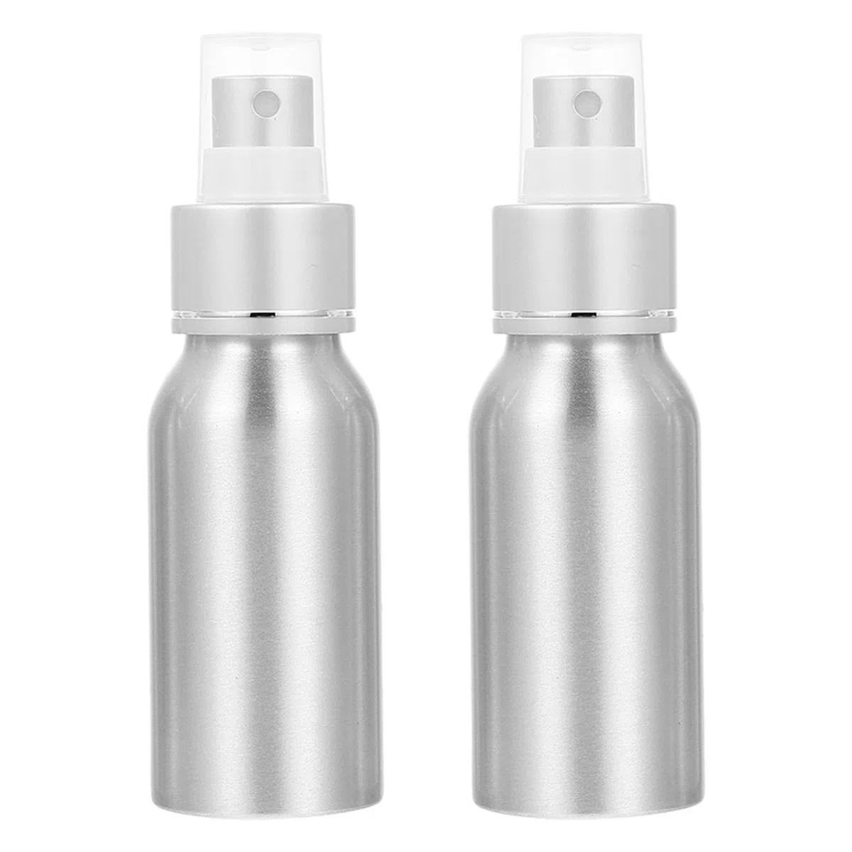 Supvox 2 Stück Wiederbefüllbare 50ml Cocktail Sprühflaschen aus Aluminium und Pp Tragbare Bitterflaschen für Zuhause und Reise Silberfarbene Leere Flüssigkeits Sprayer