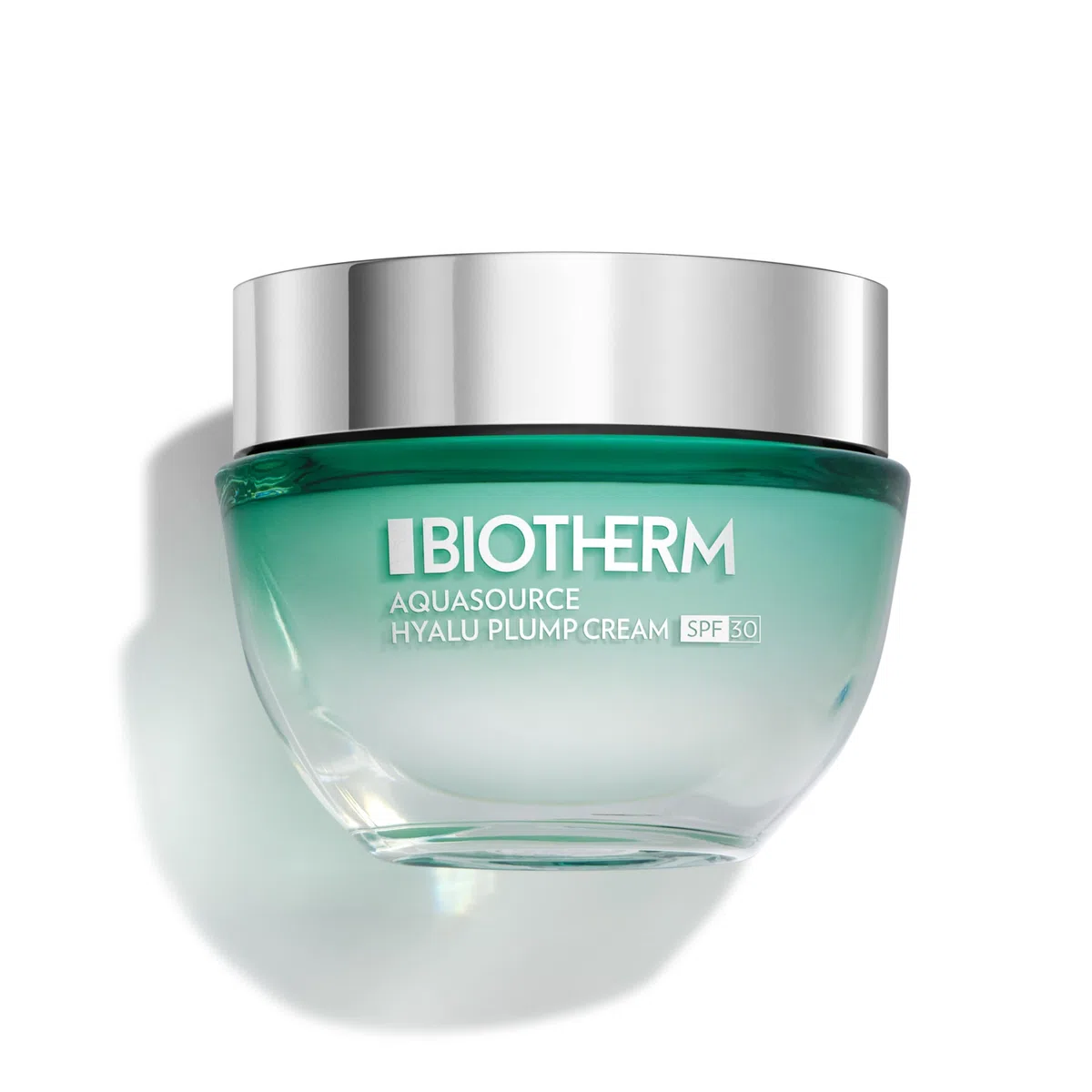 Biotherm Aquasource Hyalu Plump Cream LSF 30, feuchtigkeitsspendende Tagescreme mit hohem UV-Schutz, für aufgepolsterte Haut und 48h Hydratation, mit Hyaluronsäure-Duo & Biotech Plankton, 50 ml