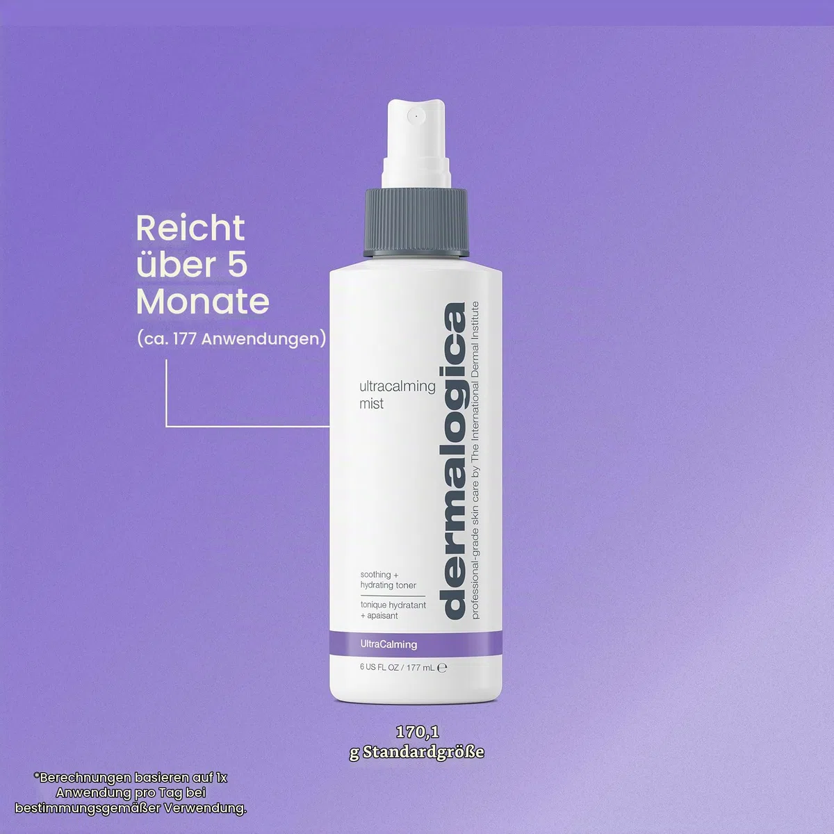 Dermalogica Ultra Calming Mist - Gesichtsspray für langanhaltende Feuchtigkeit. Beruhigt die gereizte Haut mit Haferextrakt & Aloe Vera, reduziert Rötungen. | Beruhigender feuchtigkeitsspendender Nebel, der Rötungen und Beschwerden lindert, mit Aloe, Hafe