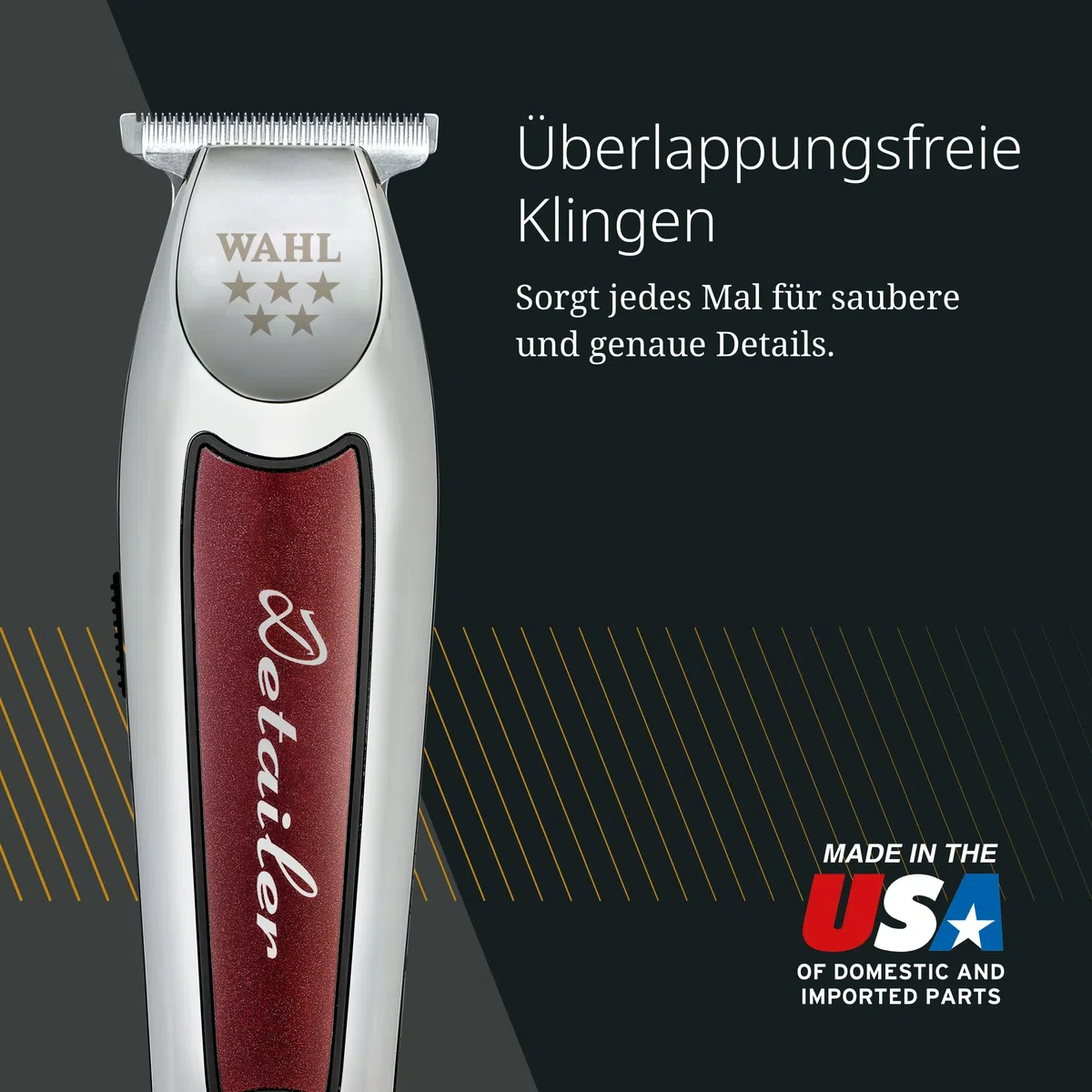 Wahl Cordless Detailer LI Hair Trimmer - Leistungsstarker Trimmer mit extra breiter T-Klinge für Kantenbearbeitung und Detailarbeiten