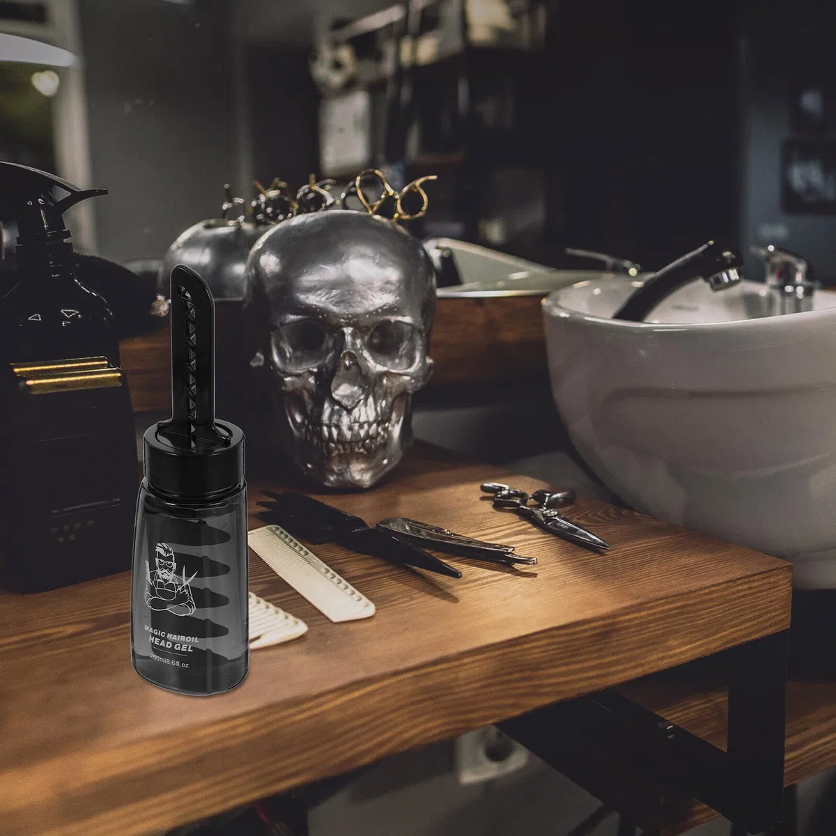 DECHOUS 3 Stück Teiliges Haarstyling gel Applikator Flasche mit Breitem Kamm Leere Haargel Behälter zur Einfachen Gleichmäßigen Anwendung von Styling Gel für Männer zu Hause Friseursalon