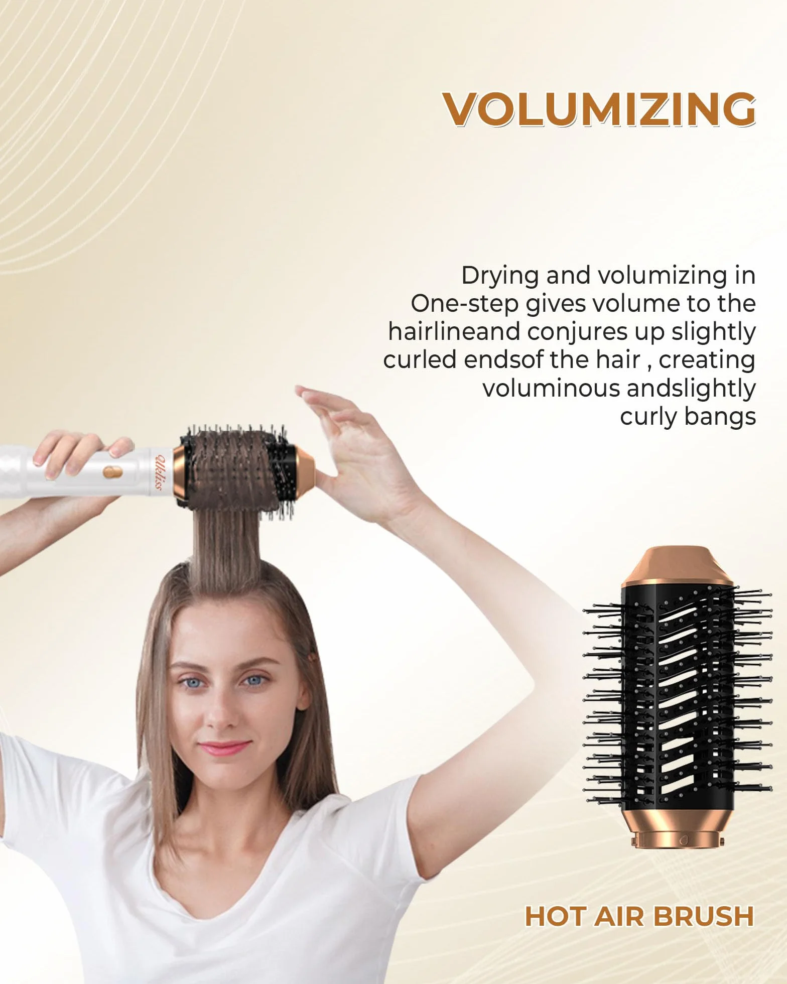 UKLISS 6 in 1 Hairstyler & Haartrockner Set mit Warmluft Lockenbürste, Rundbürstenföhn, Pro Weiß