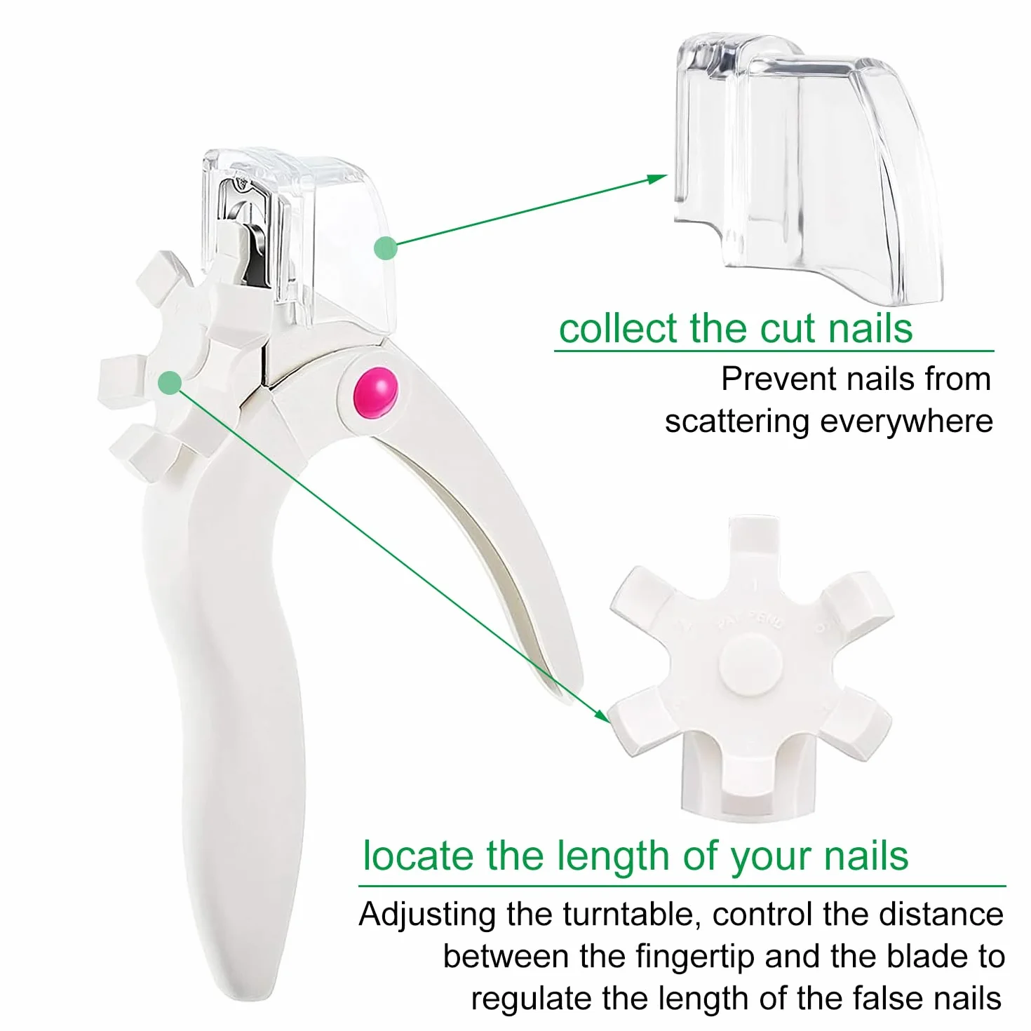 Nagelknipser für Kunstnägel & Gelnägel | Nagelschneider & Nagelclipper & Nagelzwicker & Fingernagel Knipser für Nägel Tips | Gelnägel Zubehör Nail Cutter/Clipper für Gel Nail Tip | Abnehmbare Klingen