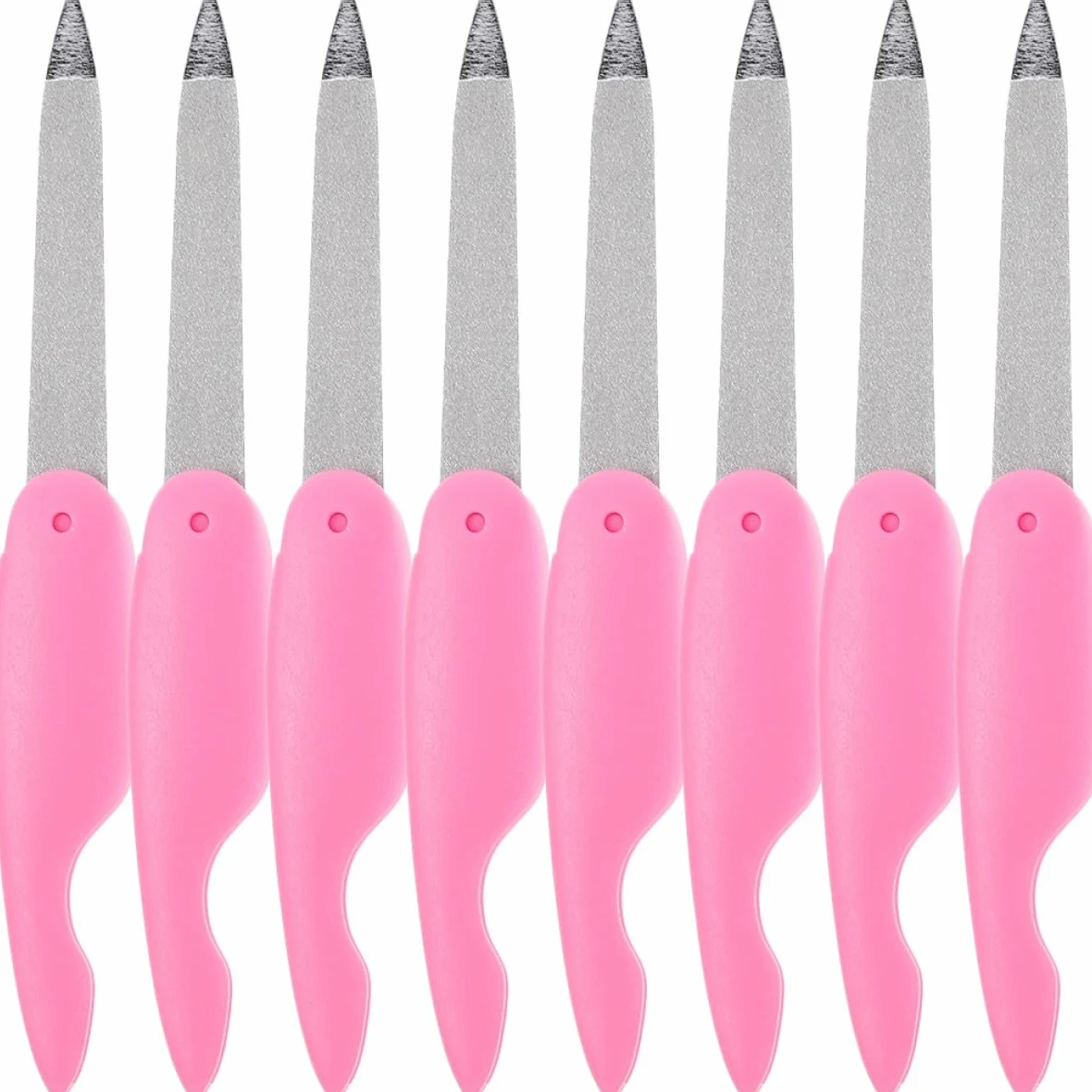 8 Stück Nagelfeilen aus Metall und Abs Tragbare Doppelseitige Nagelfeilen mit Feiner Struktur für Maniküre und Nagelpflege im Nagelstudio oder Zuhause