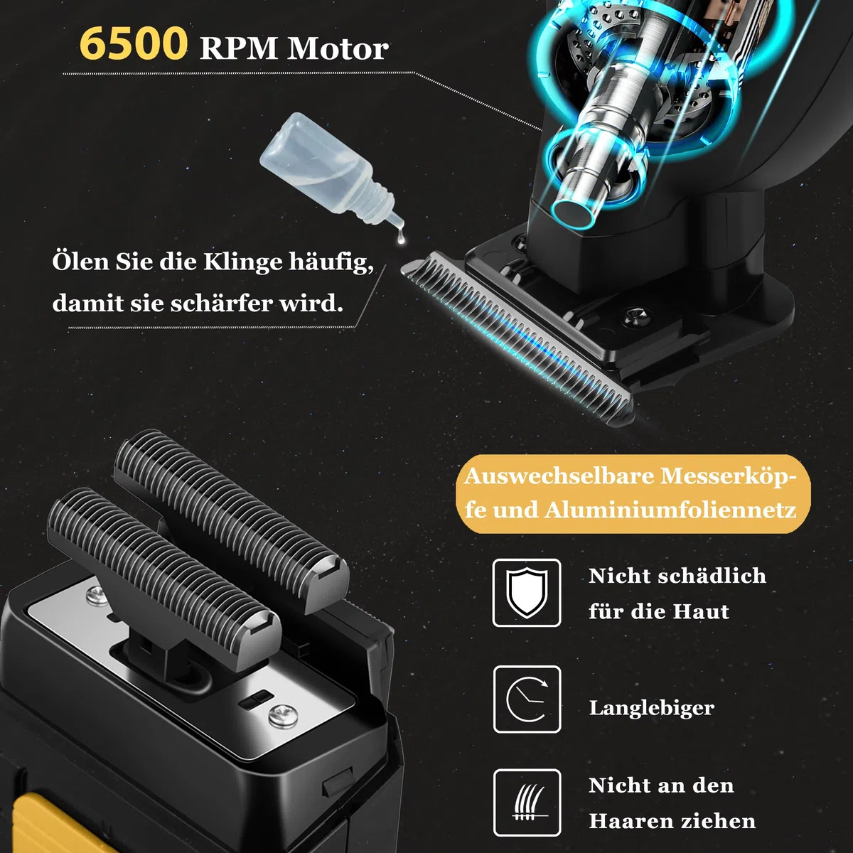 Kemei Elektrorasierer für und Haarschneidemaschine für Männer, professioneller Trimmer ohne Zwischenraum, kabelloser Kopfrasierer mit Glatze, 1102+2299