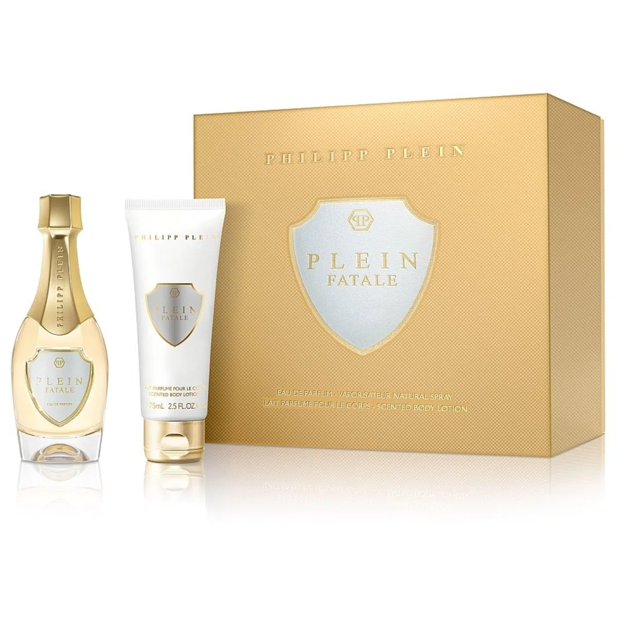 Philipp Plein Fatale Geschenkset für Damen, Eau de Parfum 50 ml und Körpercreme 75 ml, intensiver weiblicher Duft mit feuchtigkeitsspendender Körperlotion