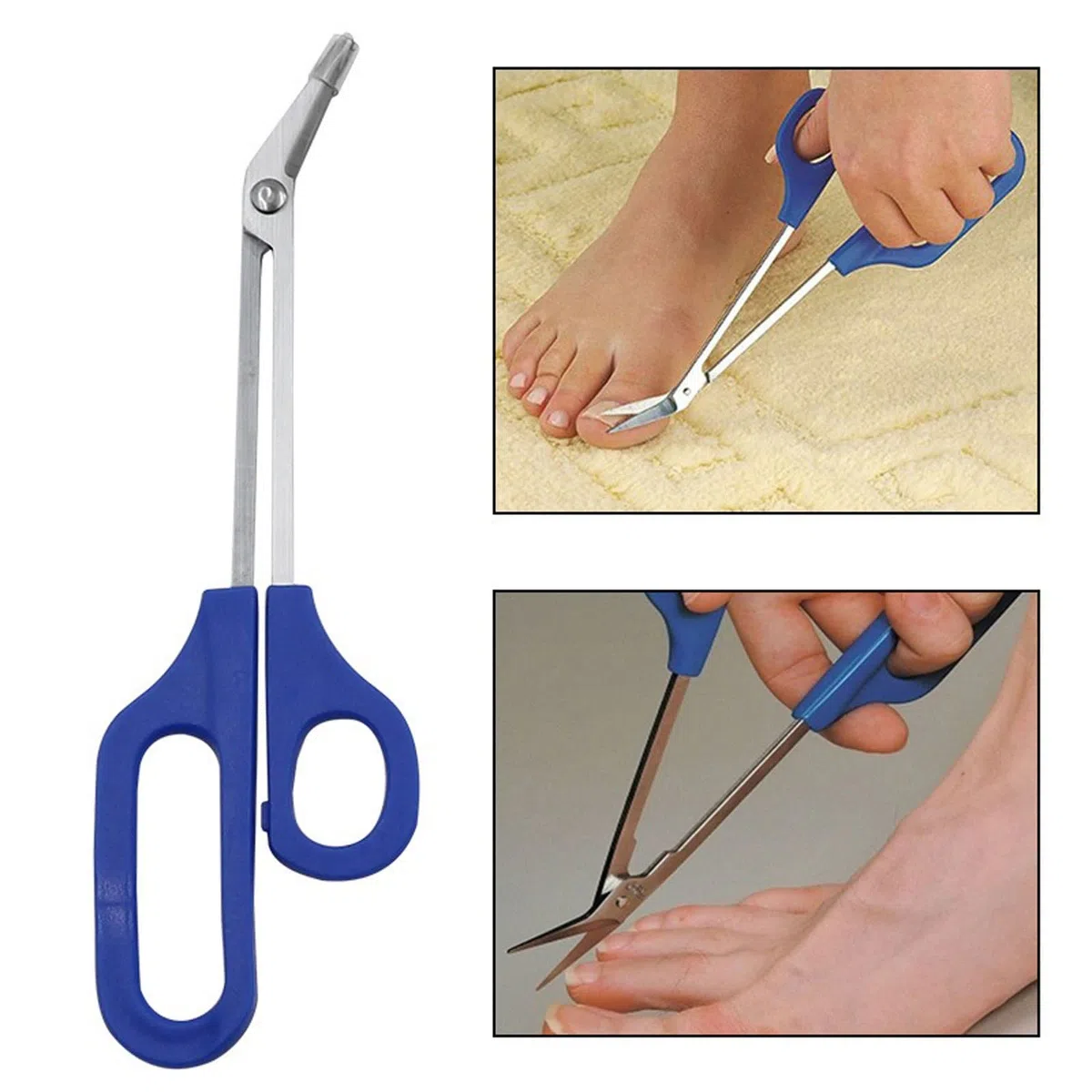 Schere Fußnagelschere mit langem Griff Maniküre-Feilenschere Gebogene Mundschere Schönheitsschere Haustier-Nagelschere