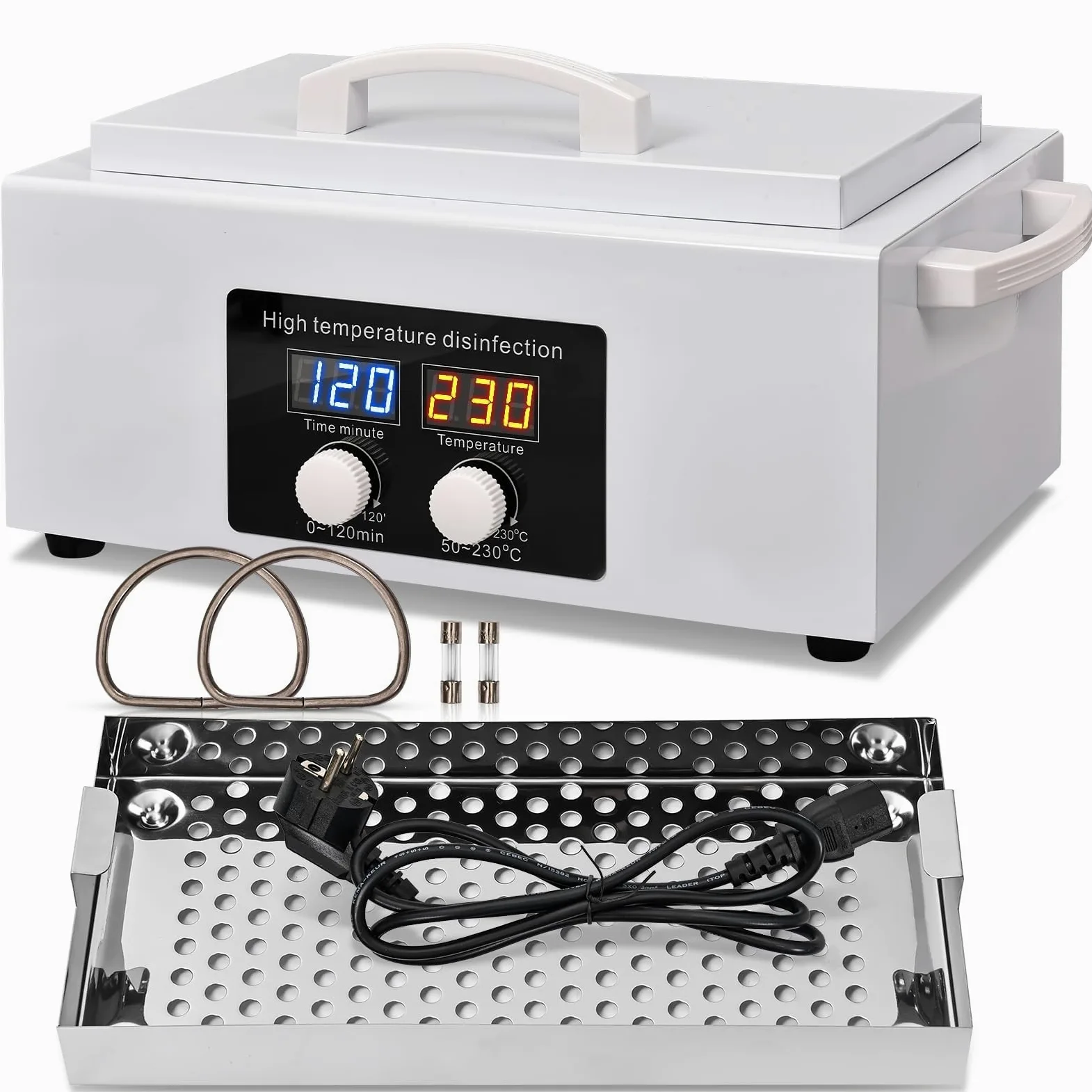 300W Heißluftsterilisator Desinfektion mit Hochtemperatur-Trockner & Timer | Sterilisator für Werkzeuge & Tücher | Ideal für Zahnarzt, Labor, Beauty-Salon & Nagelstudio