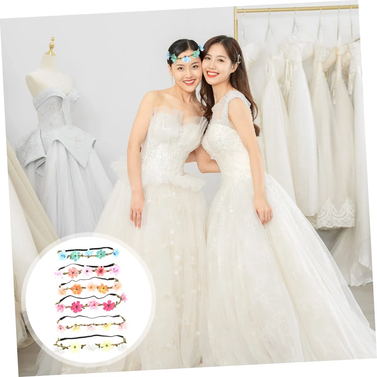 Stk Brautkranz Stirnband wedding hair accessories Girlanden zur Dekoration Braut Stirnband Blumen- Diademe für Mädchen Blumenstirnband Blumenkrone für Mädchen elastische Kordel