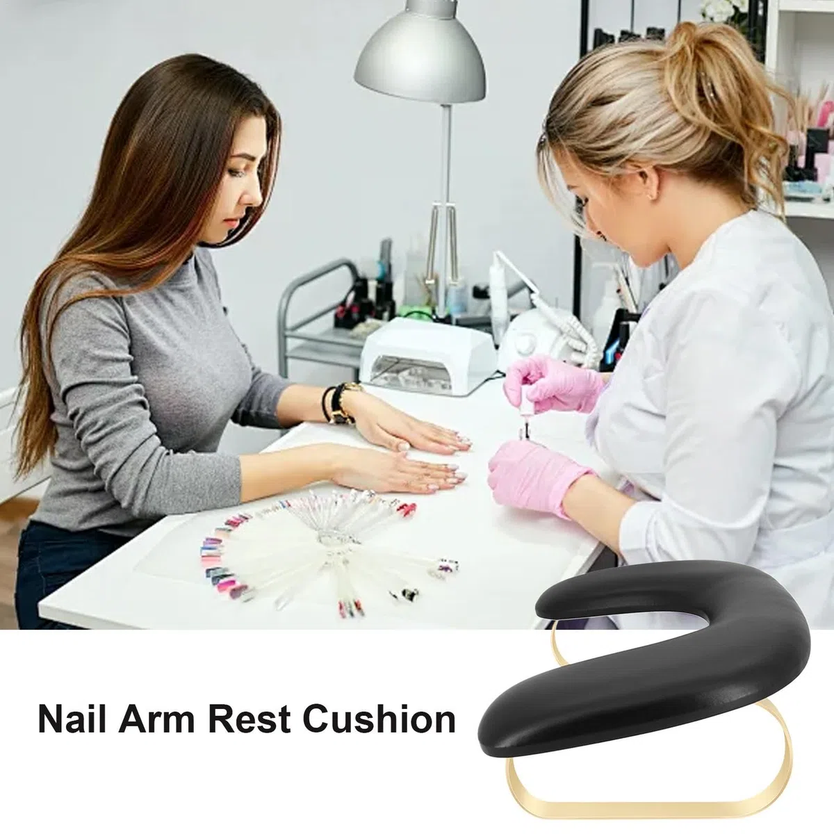 Armauflage für Nageldesign Abnehmbare Maniküre Nagelpolster Tisch-Armstütze | Gekrümmt Maniküre Pediküre Salon Spa Handpflege Schreibtischzubehör Beauty-Zubehör Entspannung Ko