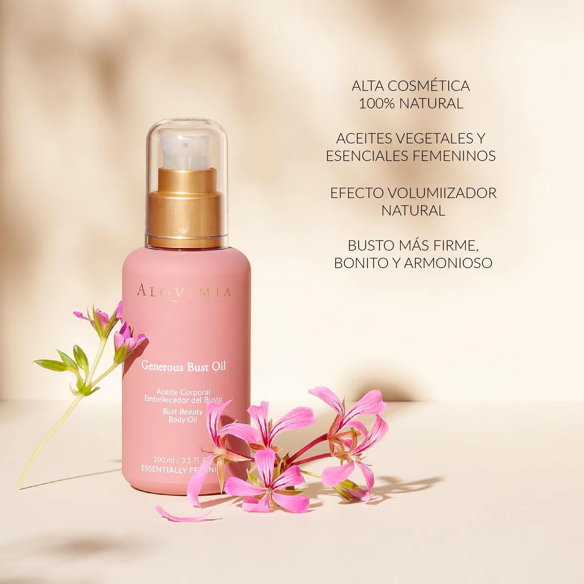 Alqvimia | Generous Bust Oil |Beautifying Körper Öl, strafft, formt und vergrößert die Brust | 100 ml