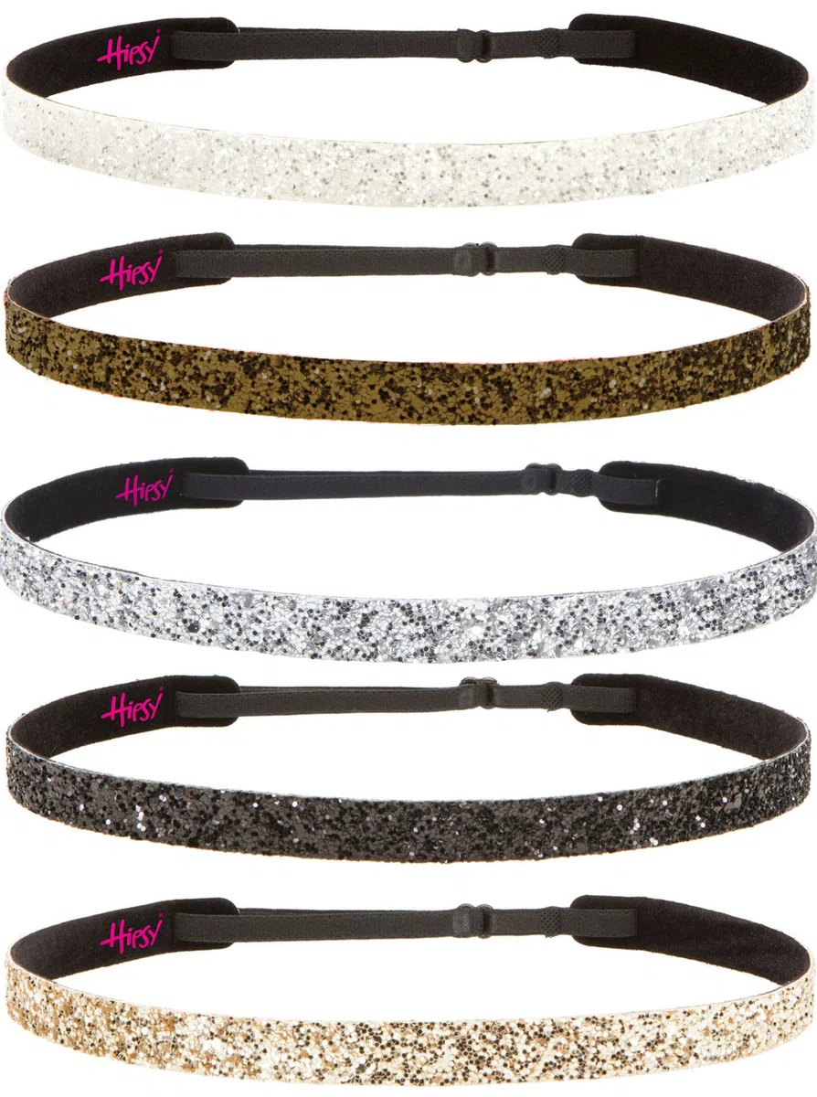 Hipsy 5pk Damen Adjustable NO SLIP dünner Bling Funkeln-Stirnband Multi Gift Pack