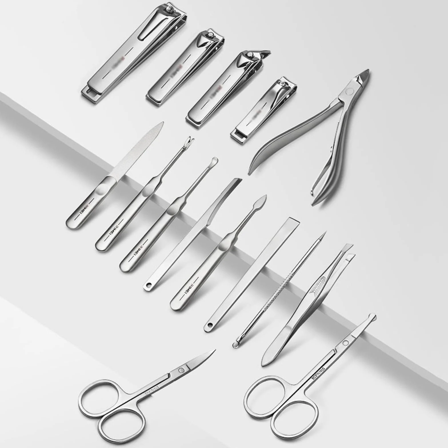 15-teiliges professionelles Nagelknipser-Set, Maniküre-Set mit tragbarer Ledertasche, Edelstahl- und Pediküre-Set