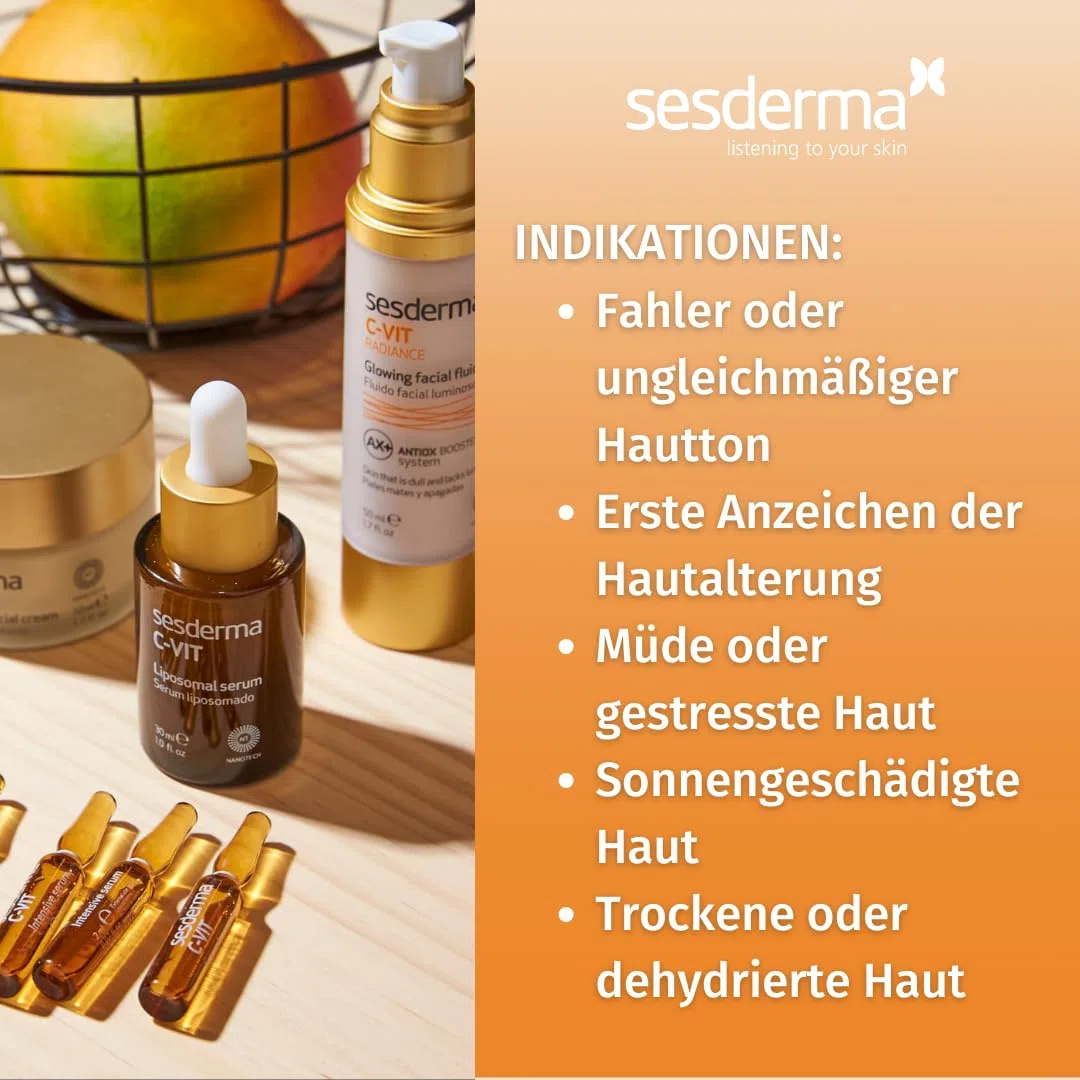 SESDERMA C-VIT Liposomales Serum 30 ml Mit Vitamin C Für Das Gesicht | Antioxidative Pflege für einen strahlenden, ebenmäßigen Teint