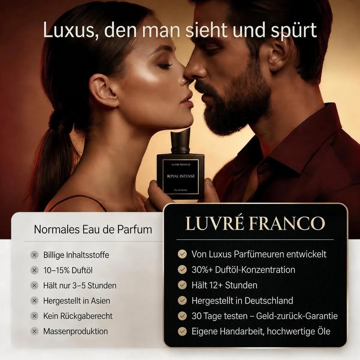 Pure Obsession - Eau de Parfum für Herren - LUVRÉ FRANCO - mit Pheromonen - holzig rauchiger Duft - 50ml - sehr attraktiv und anziehend - langanhaltend